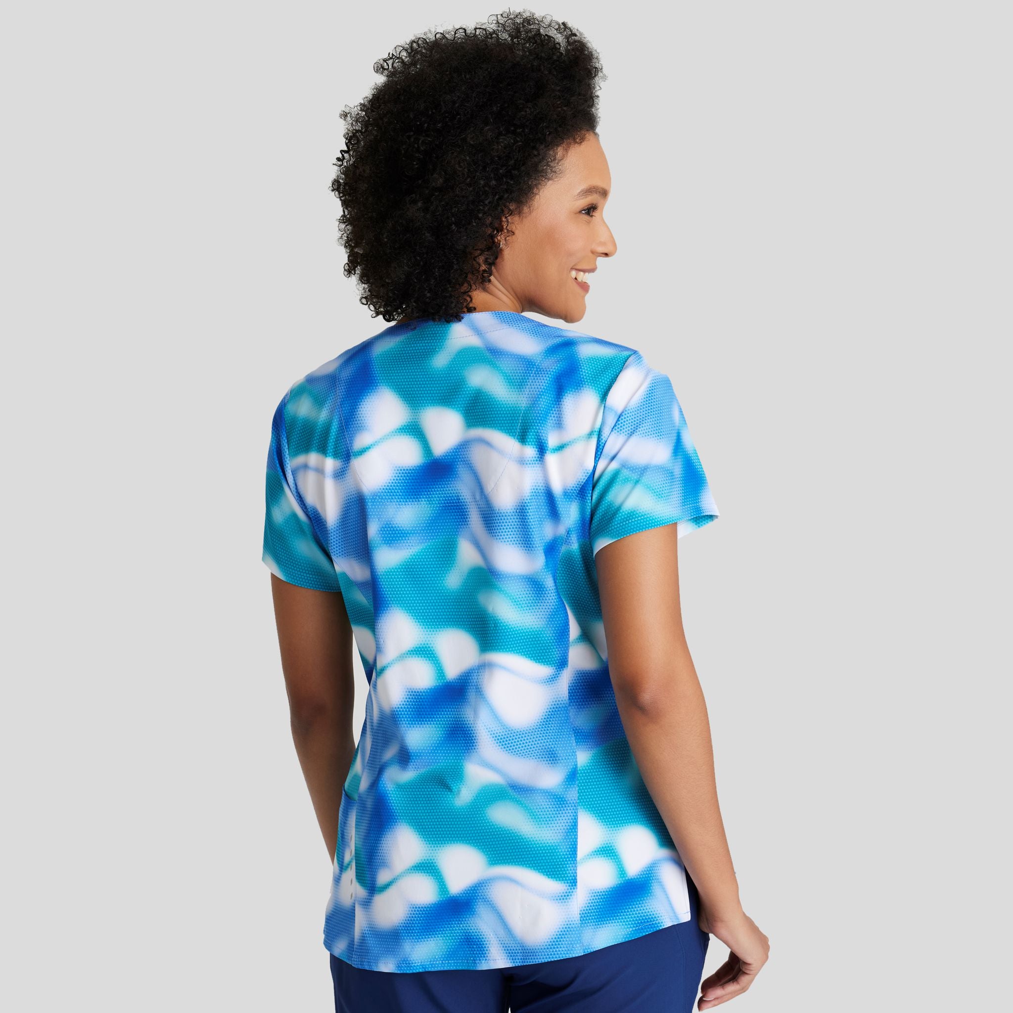 Thrive Print Top | Azure Waves