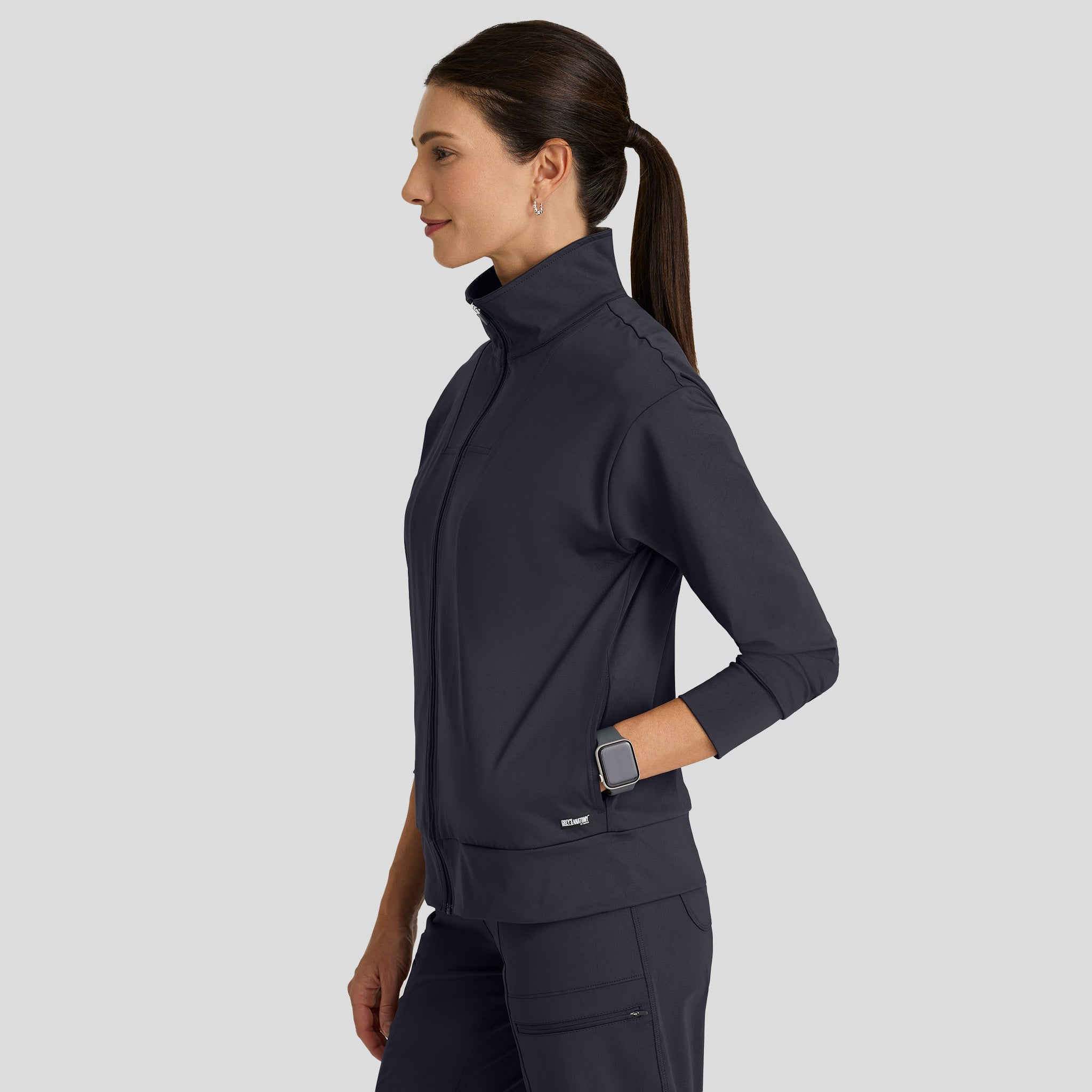 Ease Knit Warm-Up Jacket | Steel