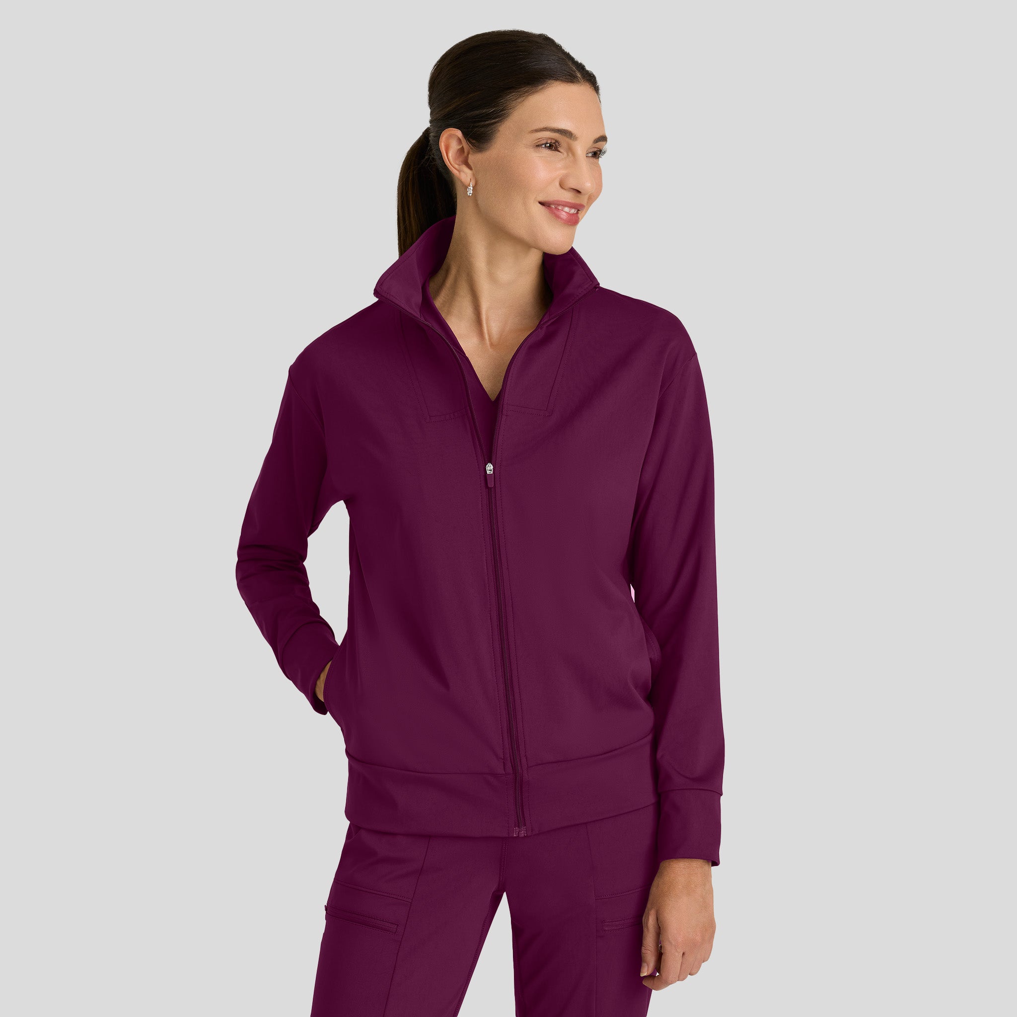 Ease Knit Warm-Up Jacket | Wine