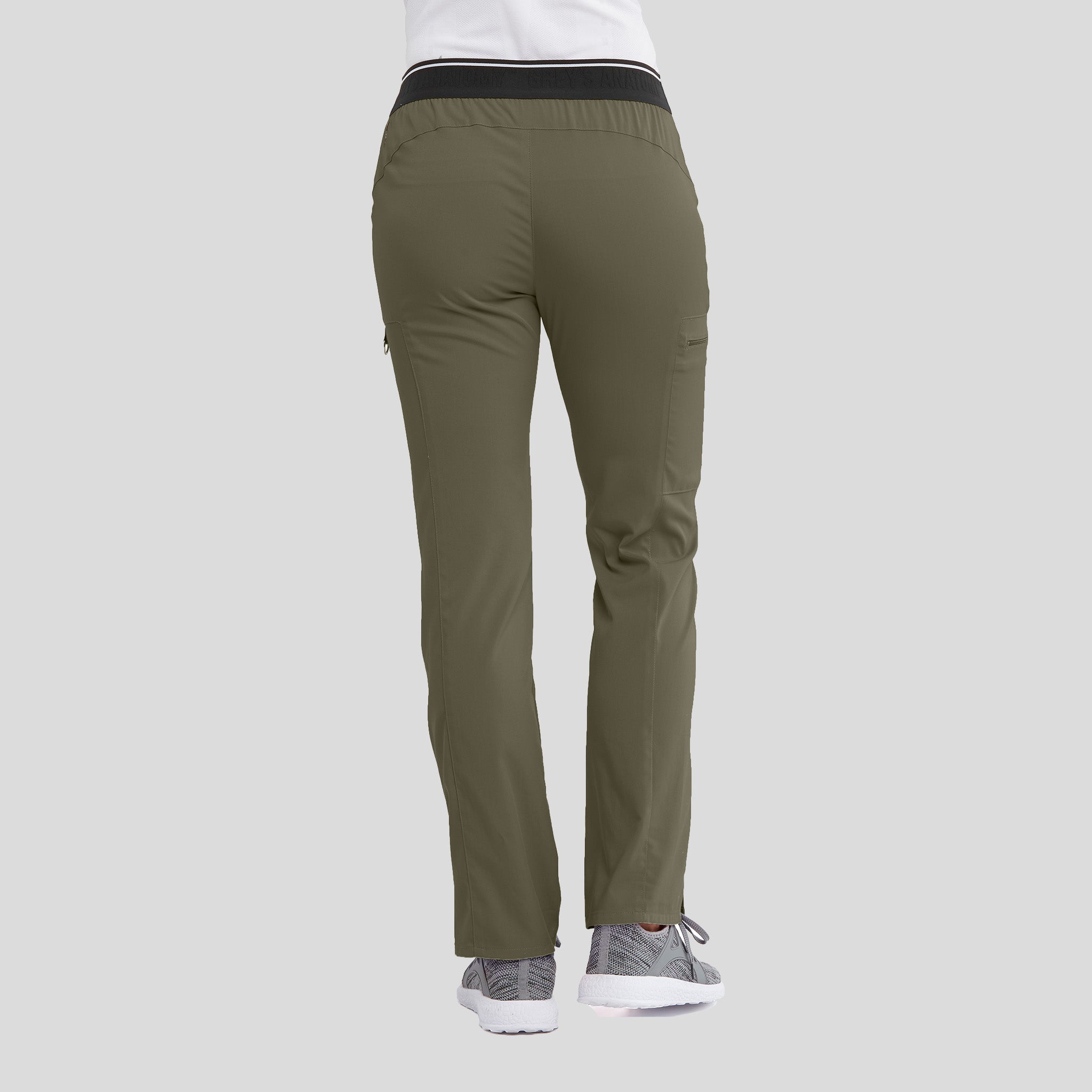 Kim 3-Pocket Mid-Rise Straight Leg Scrub Pant | Olive