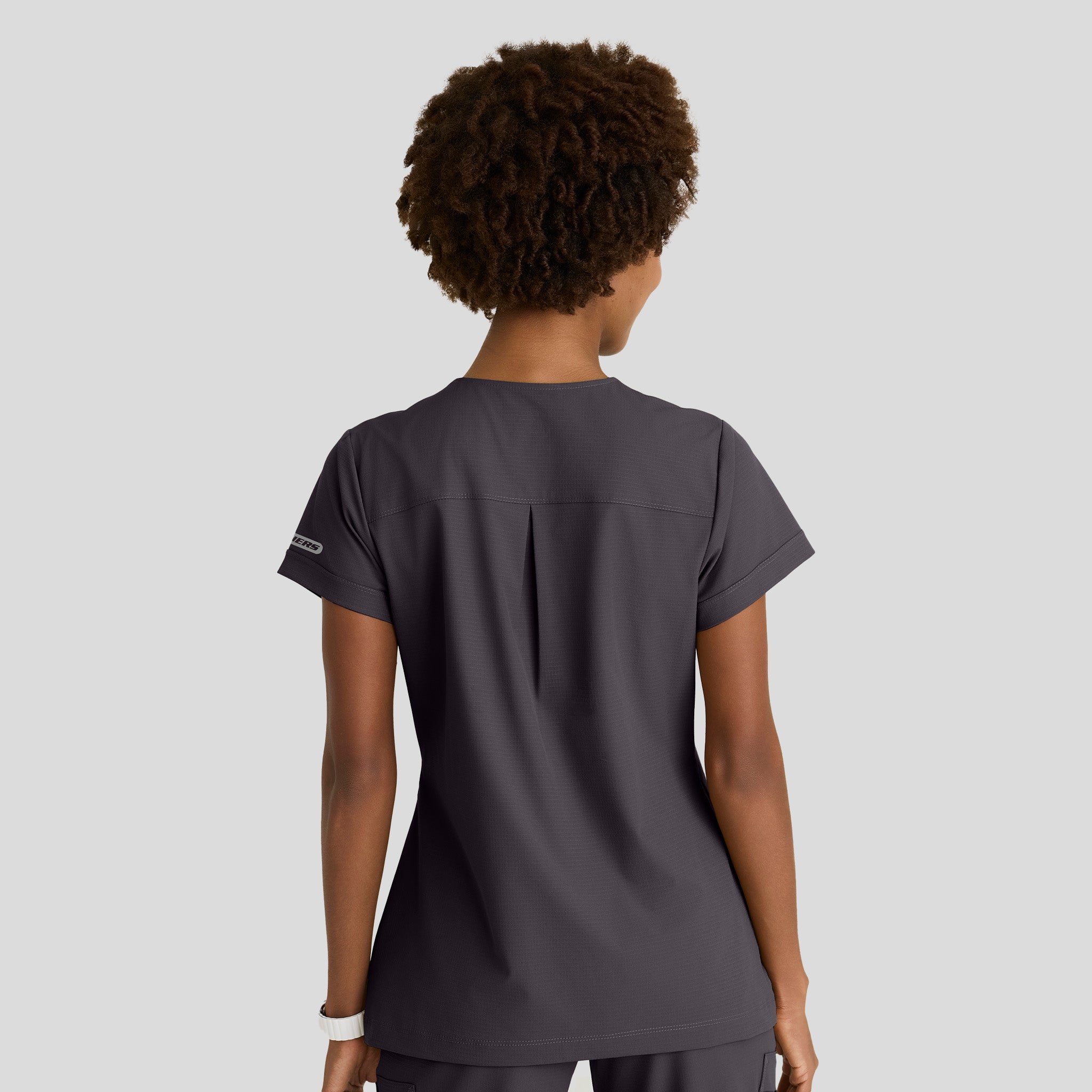 Trek 2-Pocket Rounded Neck Tuck-In Top | Pewter