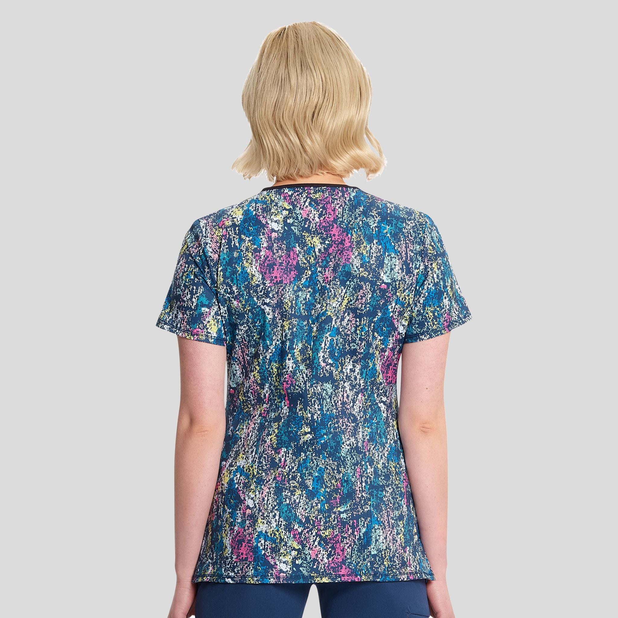 Colorful Distress Print Top