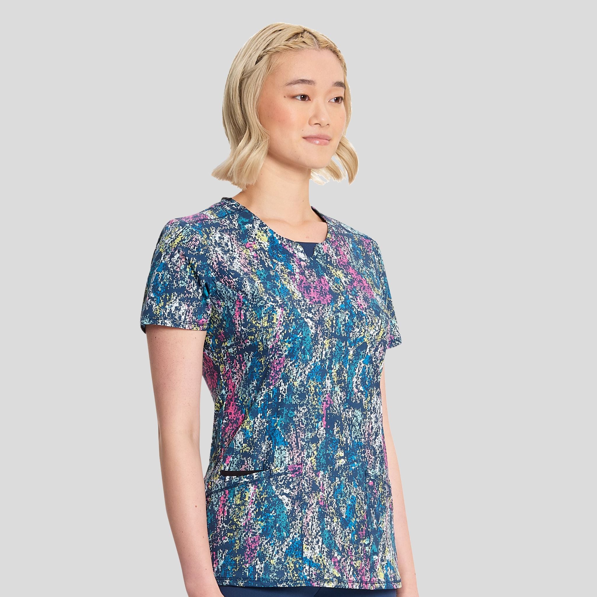 Colorful Distress Print Top