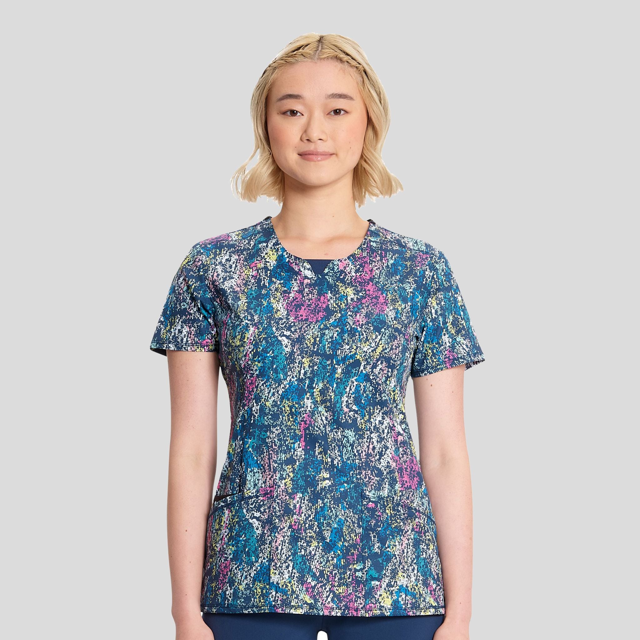 Colorful Distress Print Top