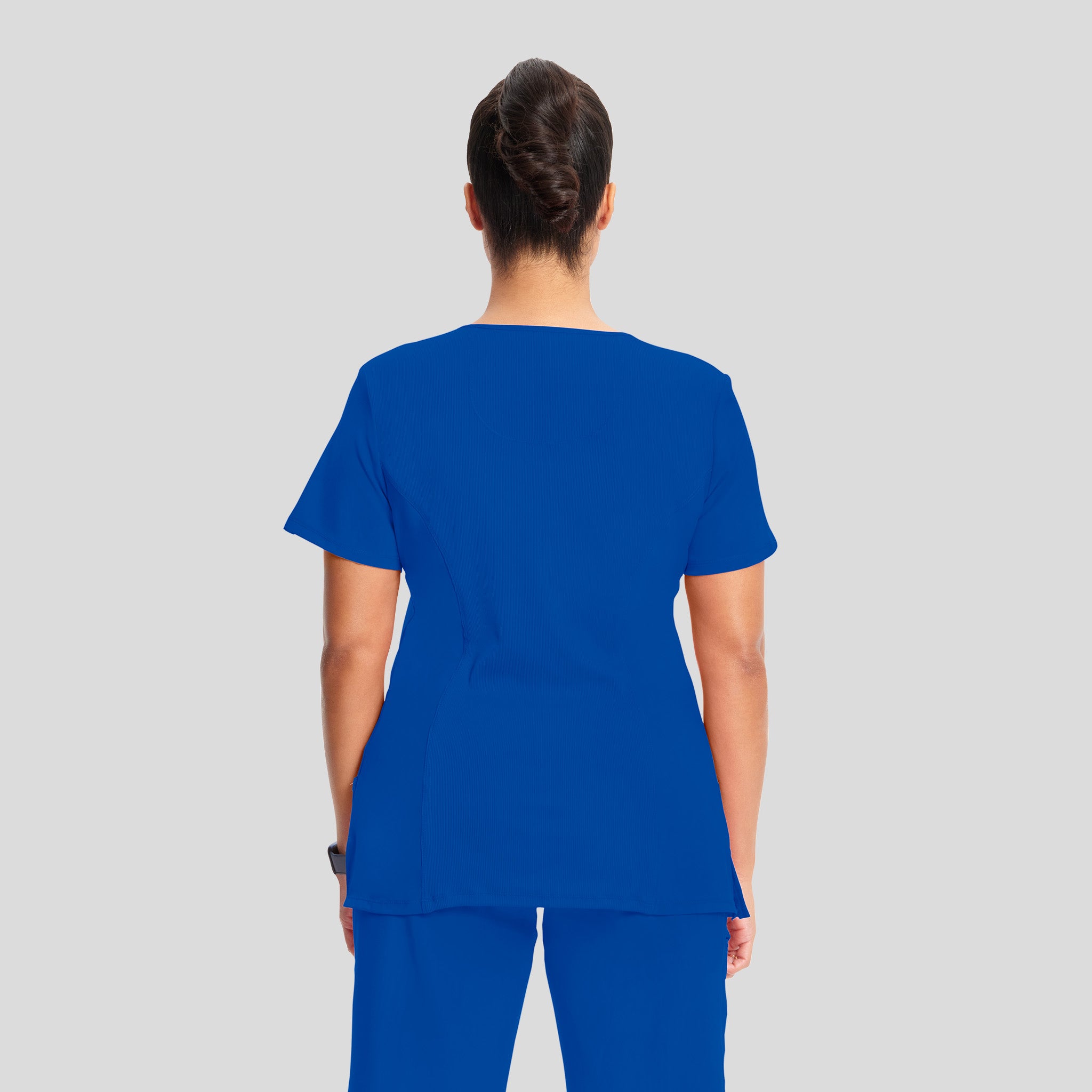 Infinity Mock Wrap Solid Scrub Top | Galaxy