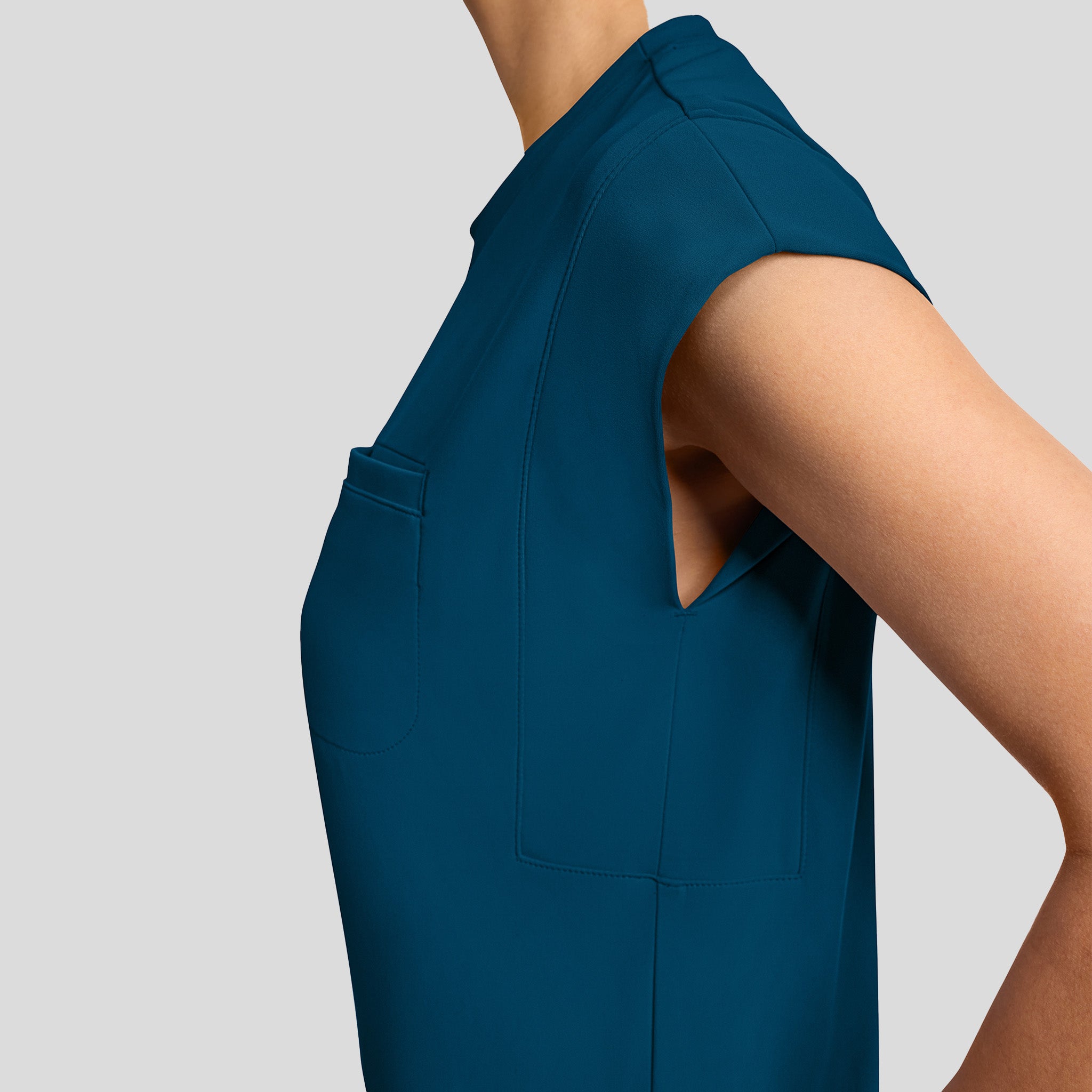 Achieve Crew Neck Scrub Top | Caribbean