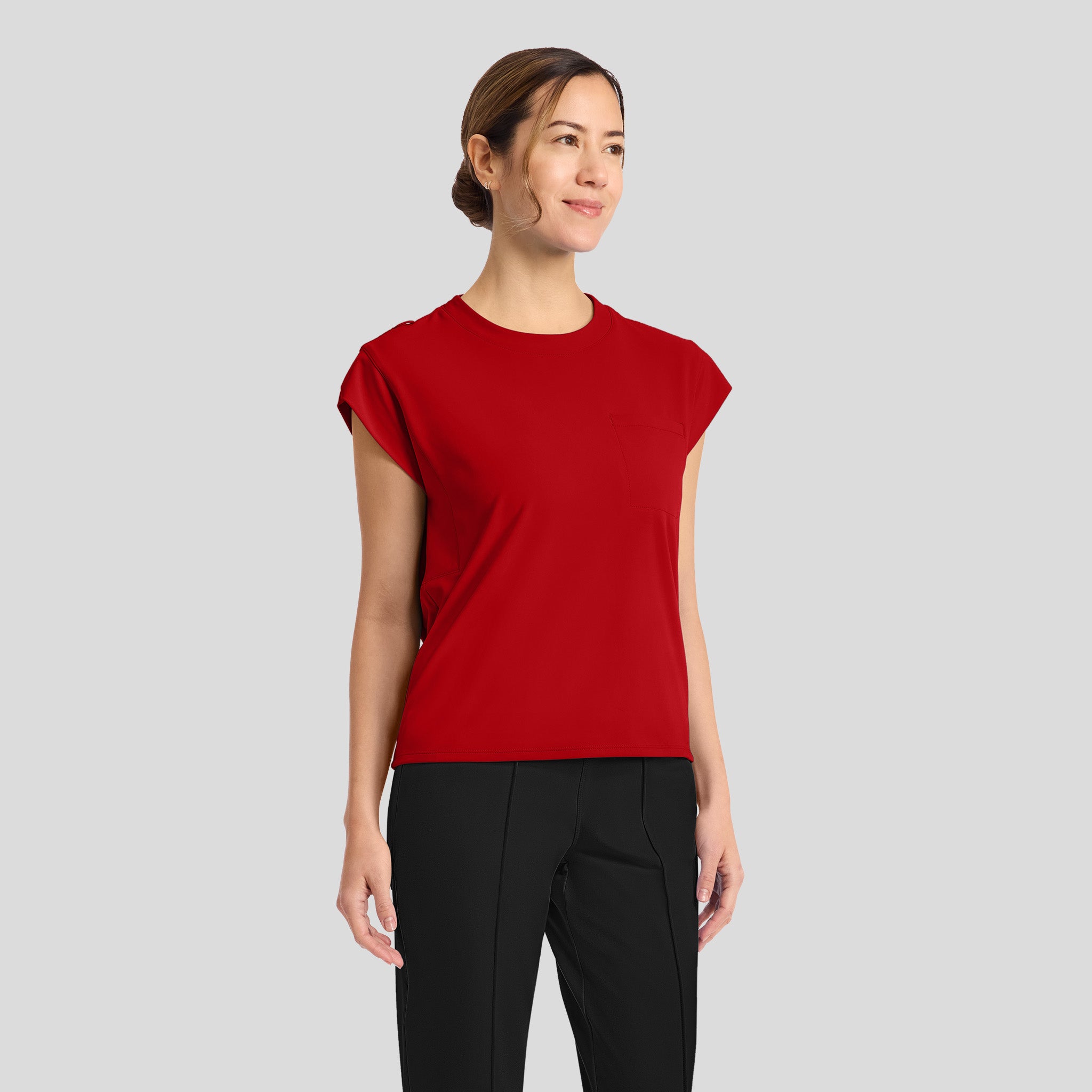 Achieve Crew Neck Scrub Top | Red