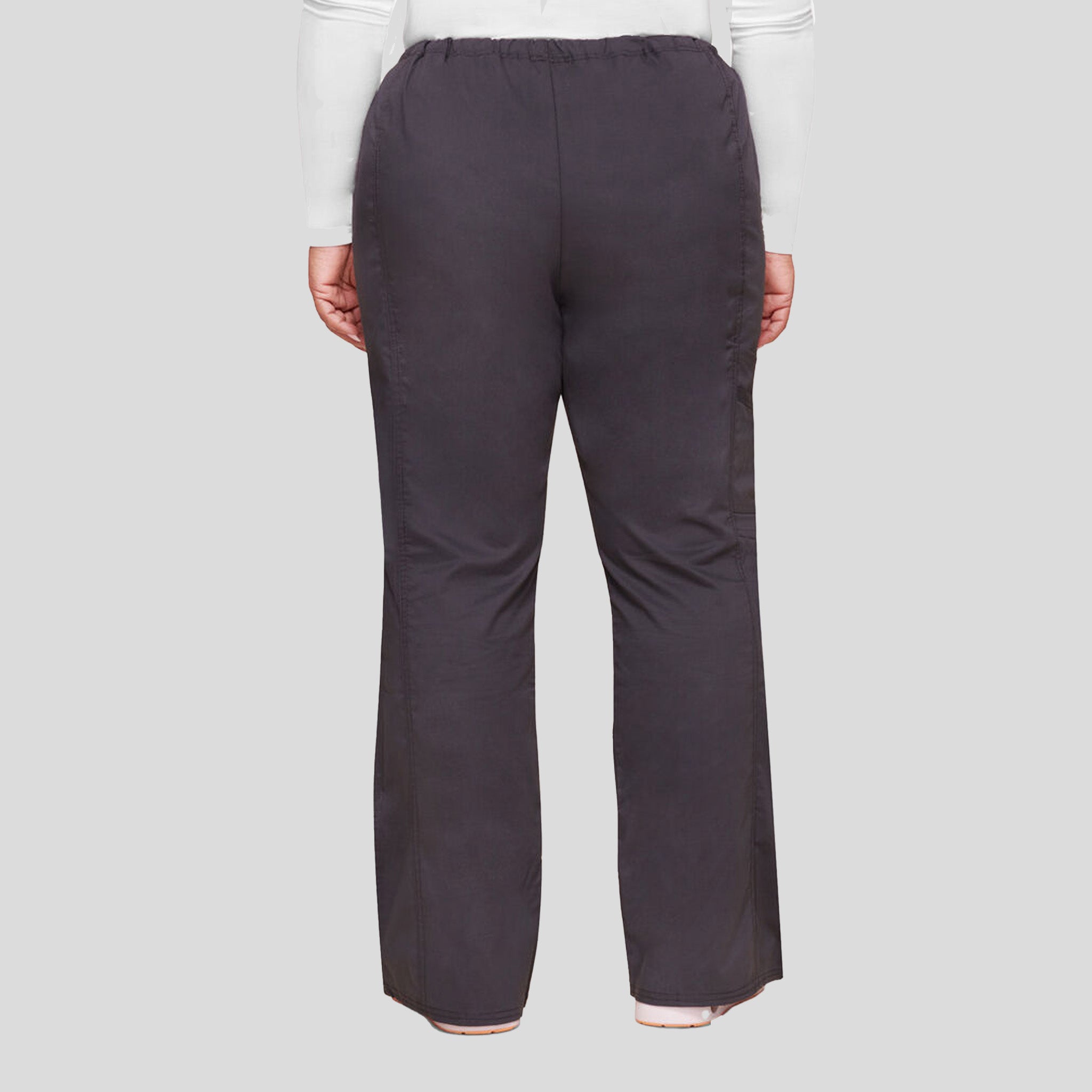 Flare Leg Drawstring Scrub Pant | Pewter