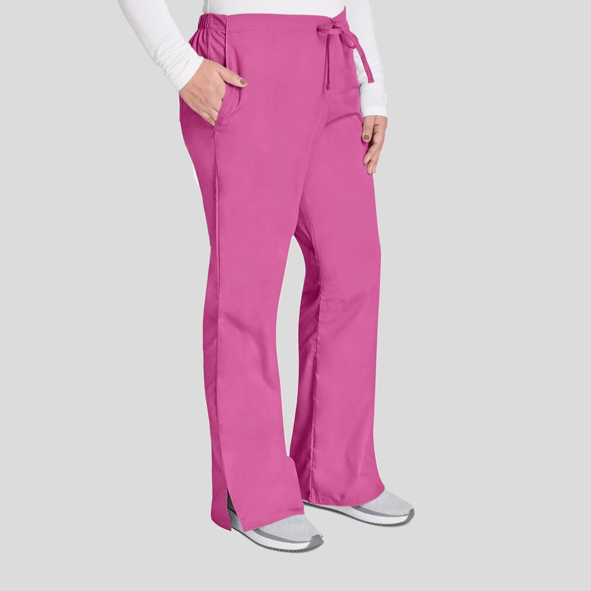 Natural Rise Flare Leg Drawstring Pant | Shocking Pink