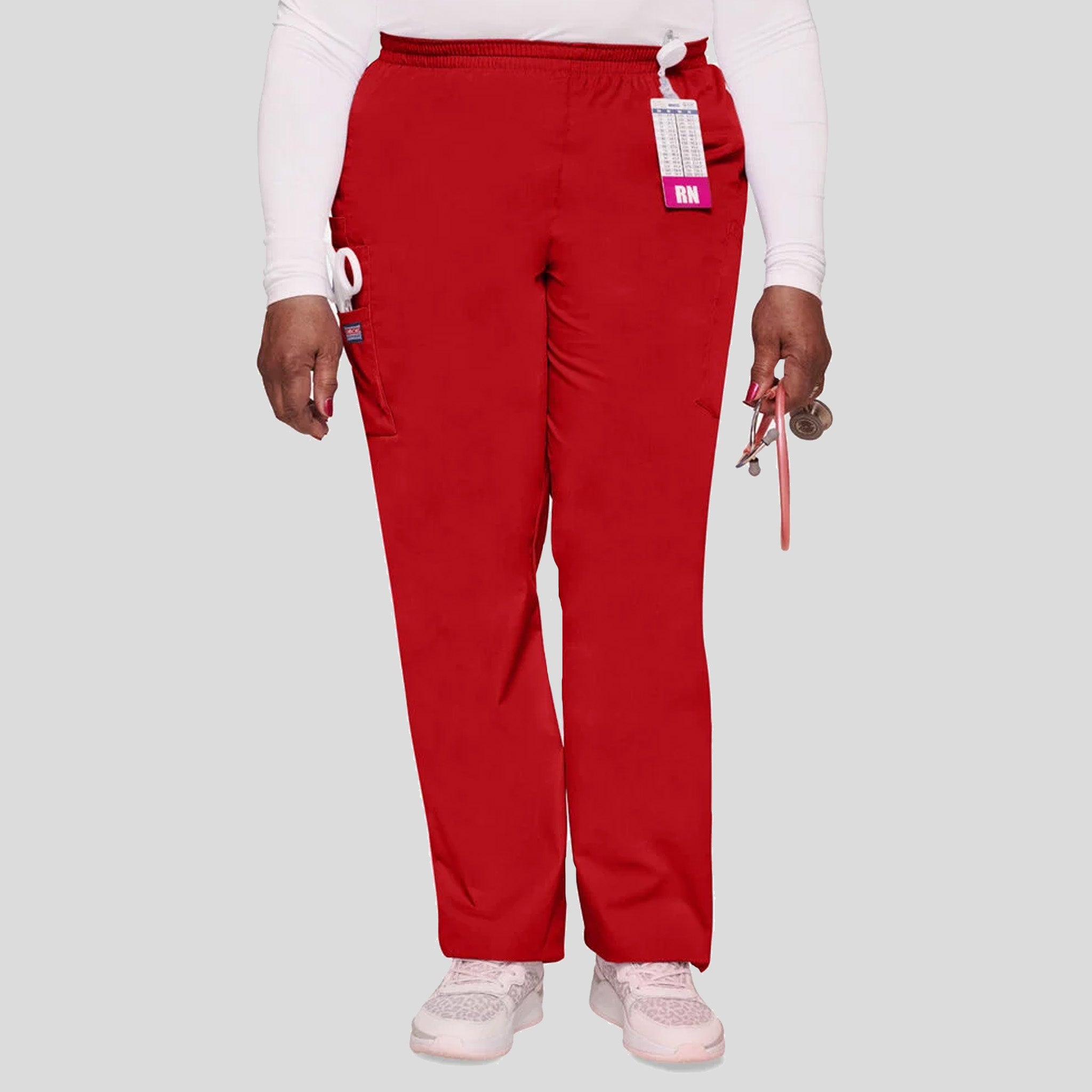 Elastic Waist Utility Scrub Pant | Red