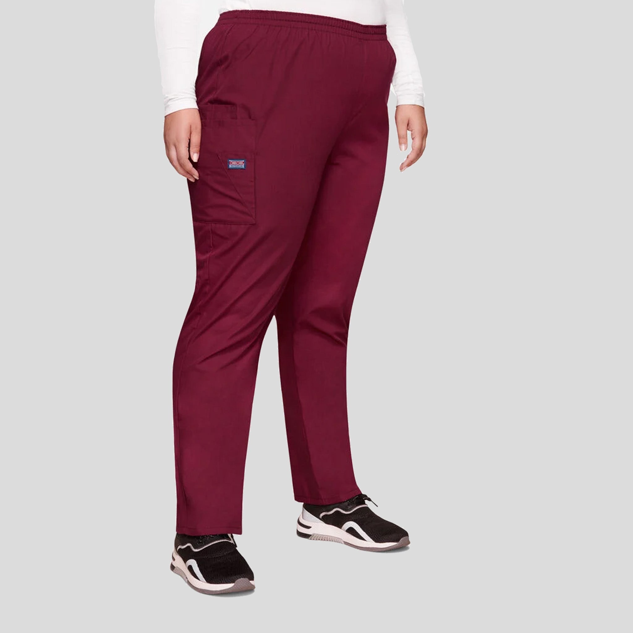 Elastic Waist Utility Scrub Pant | Wine