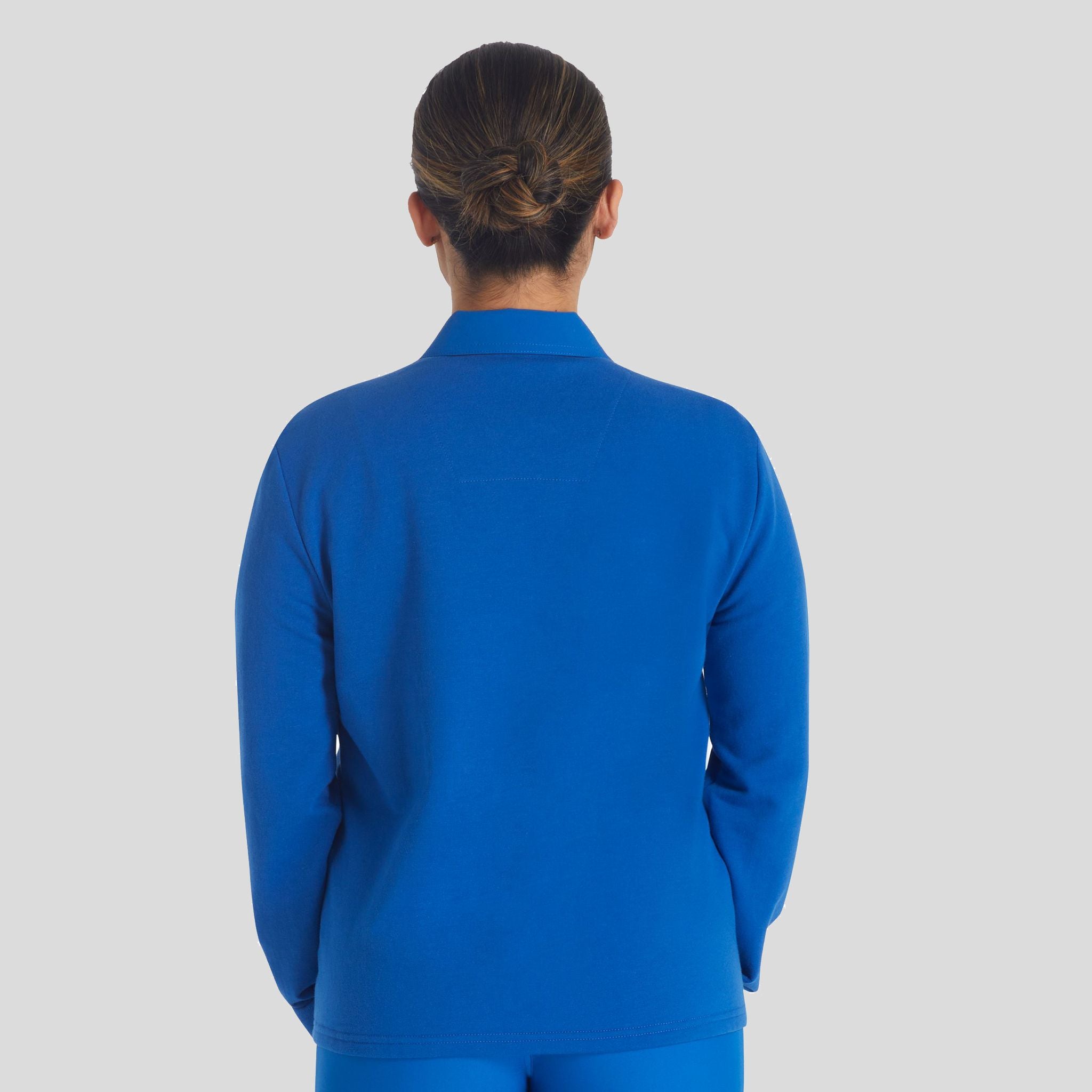 Women's Zip Front Fleece Scrub Jacket | Royal