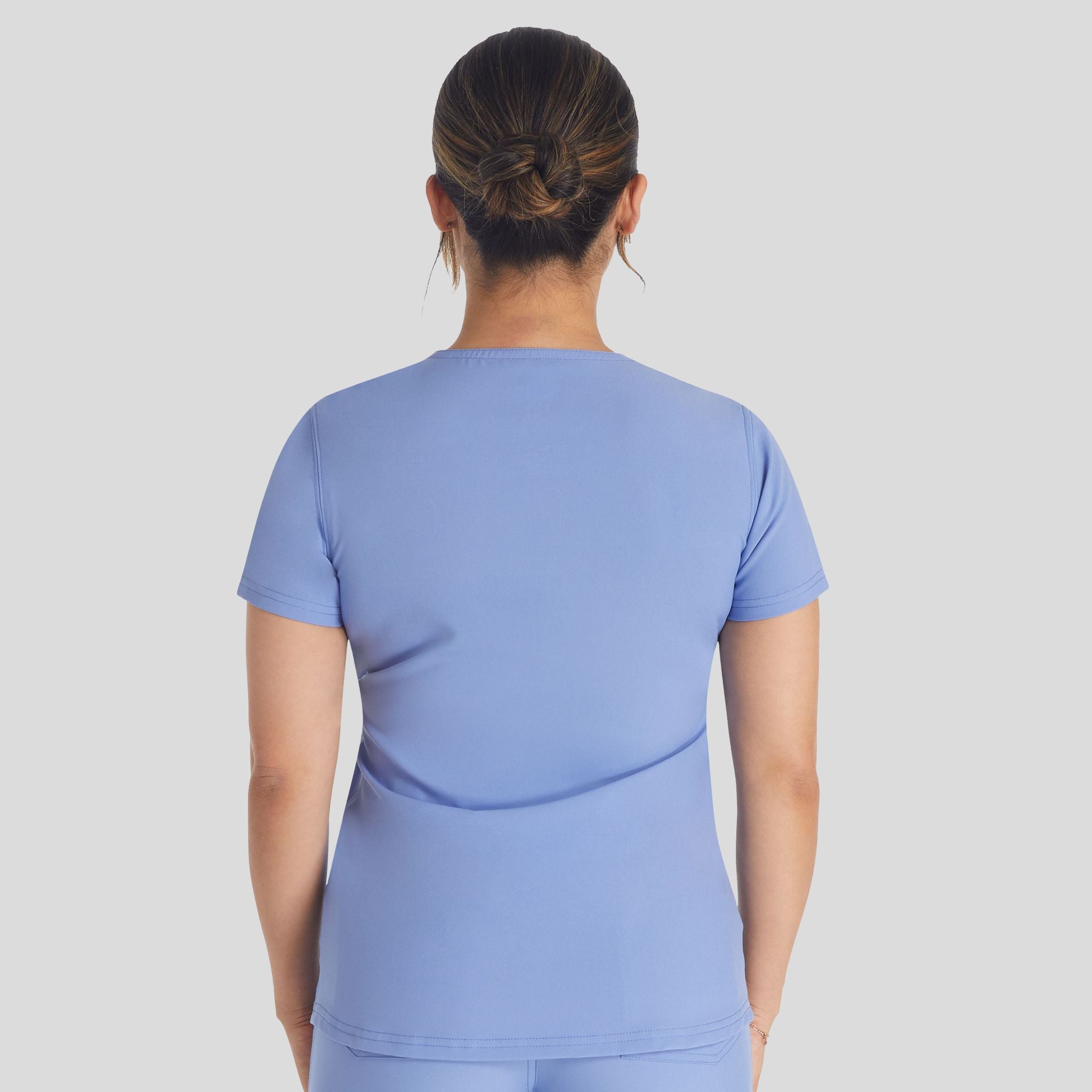 Women's Round Neck Henley Scrub Top | Ciel