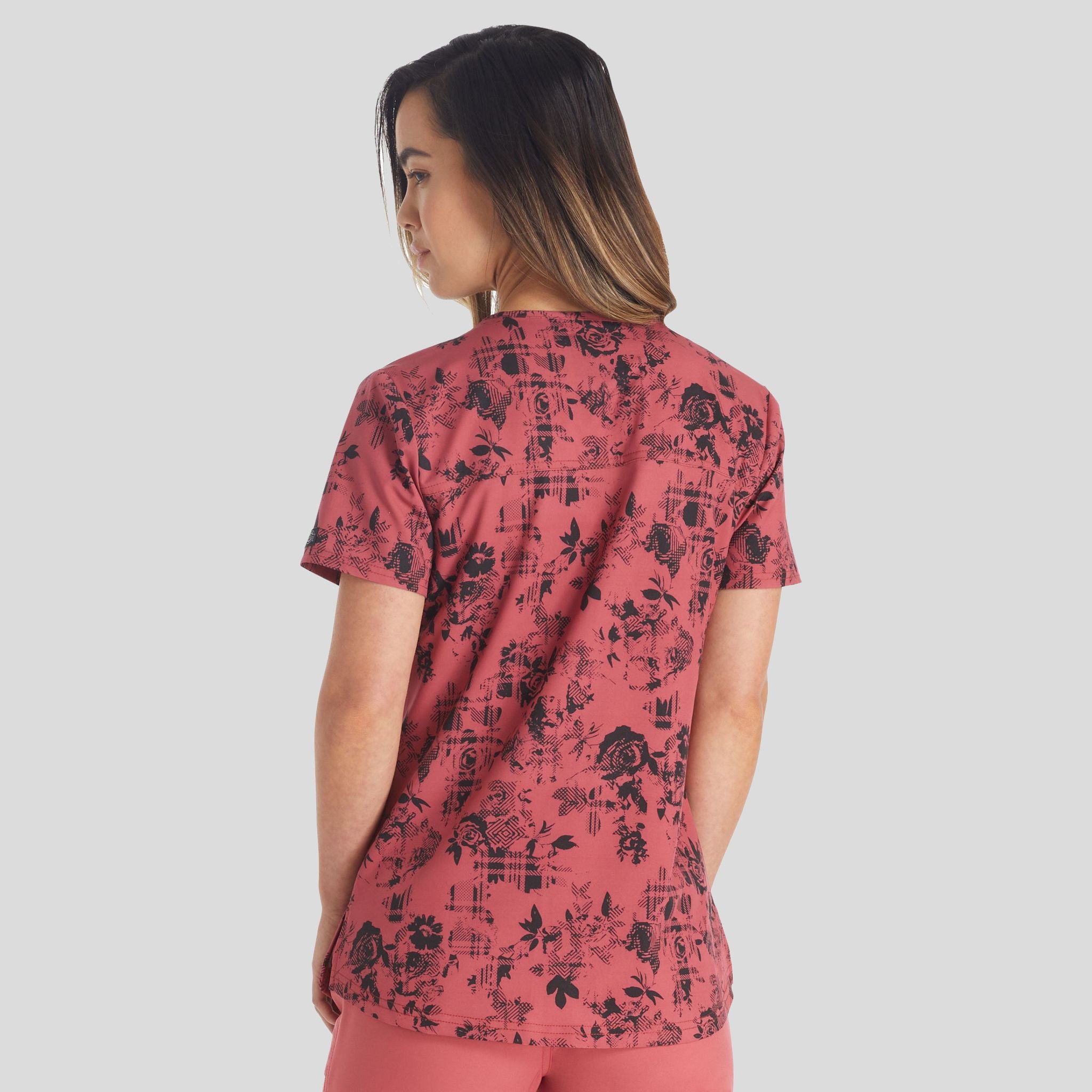 Grunge N Roses Print Top