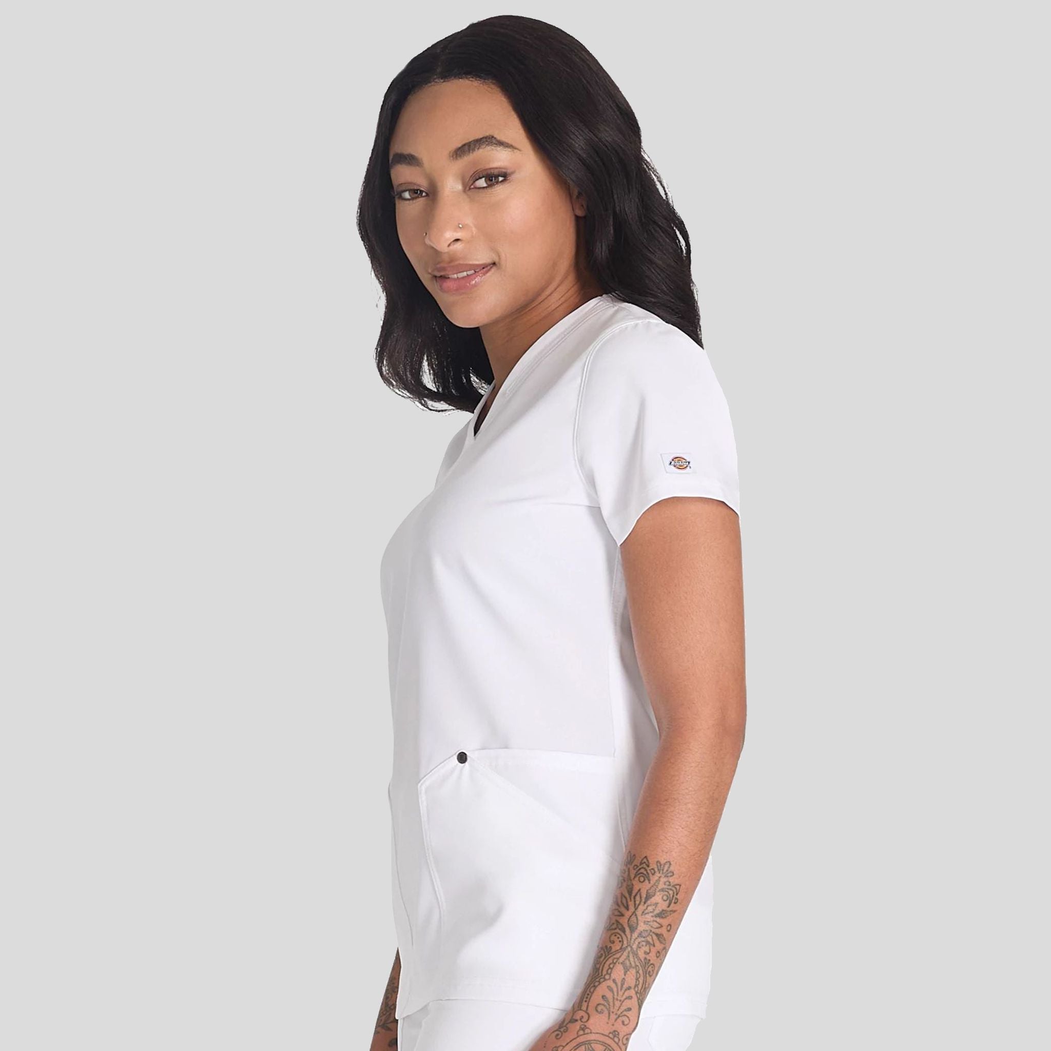 Women's V-Neck Scrub Top | White