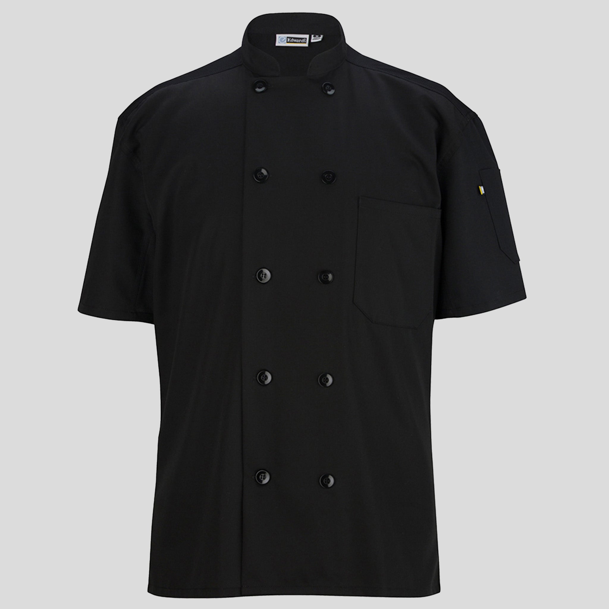 Mesh Back Chef Coat - 10 Buttons | Black
