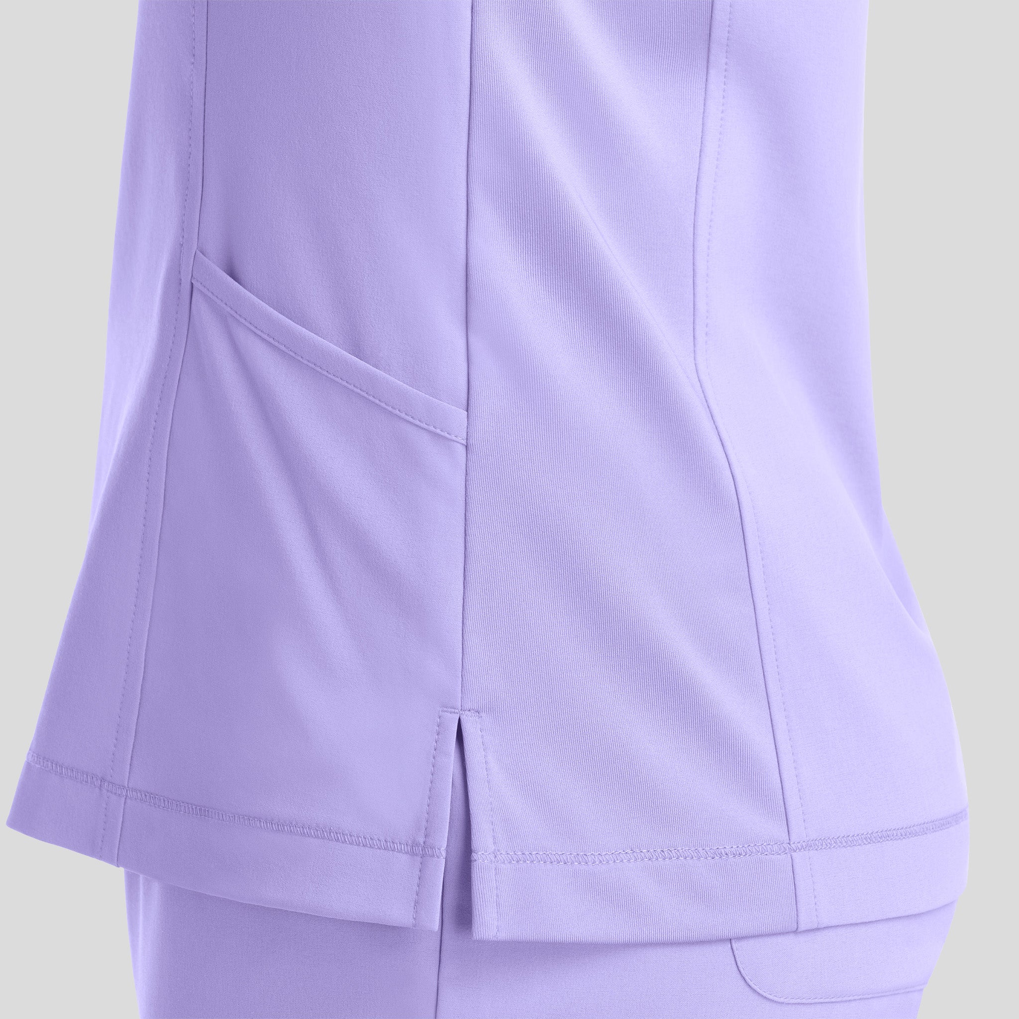 Notched Crew Neck Top | Lilac