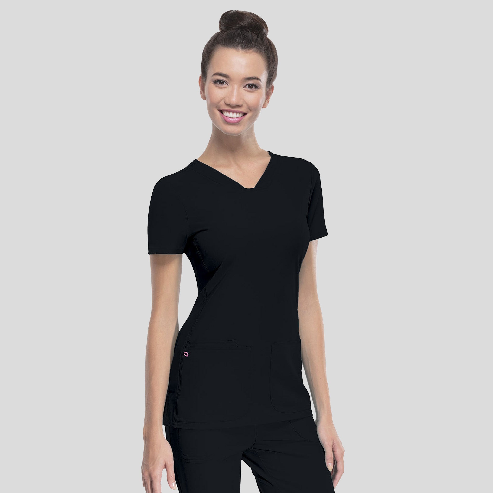 Pitter-Pat V-Neck Top | Black