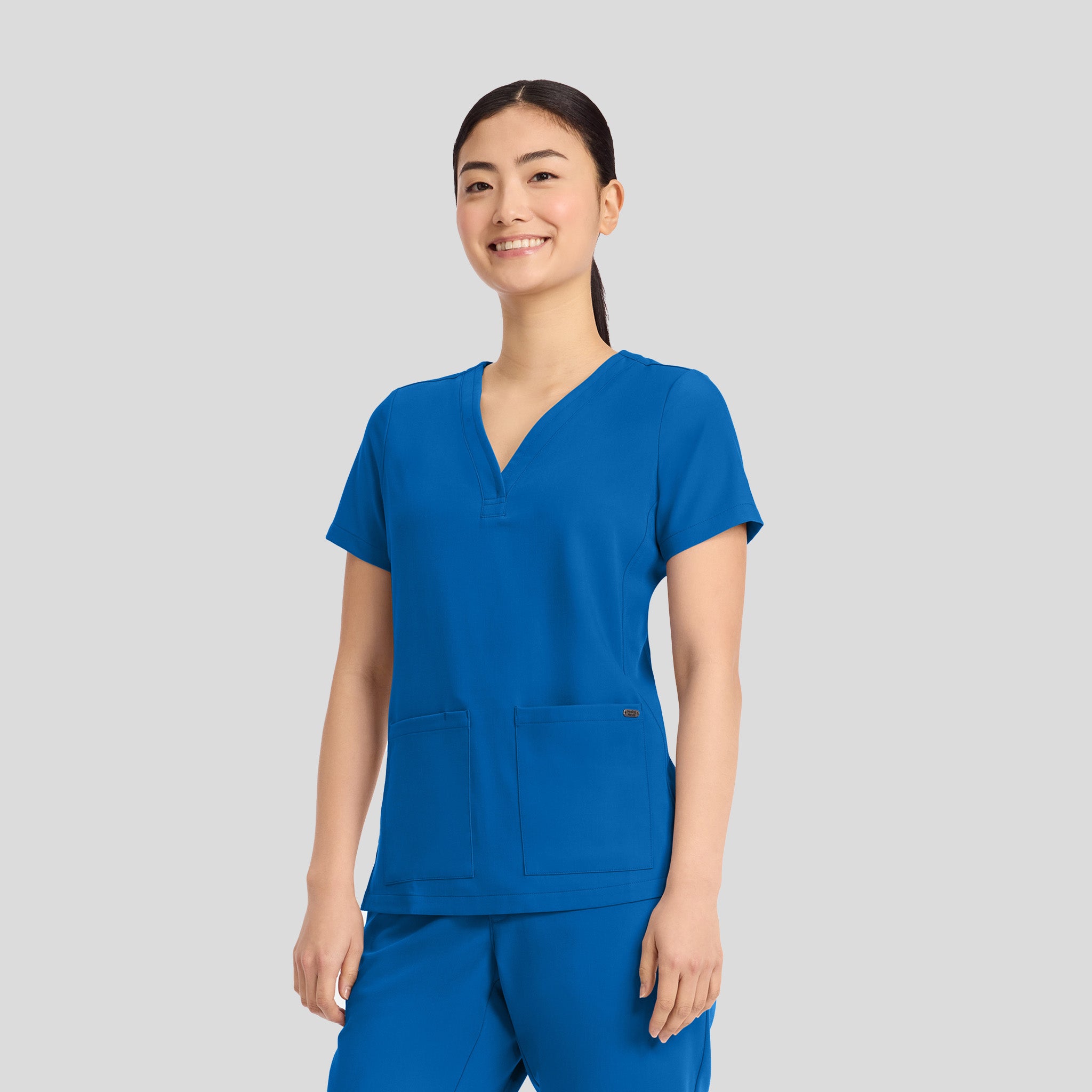 Women's Briana Y-Neck Scrub Top | Royal