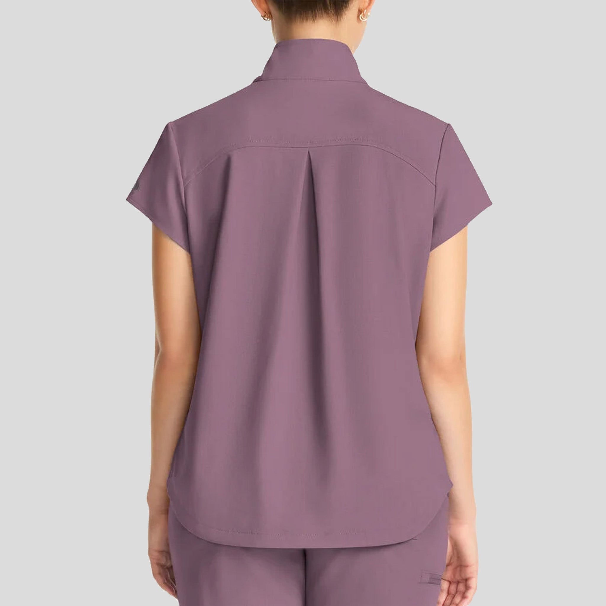 Women's Bella Quarter Zip Scrub Top | Elderberry