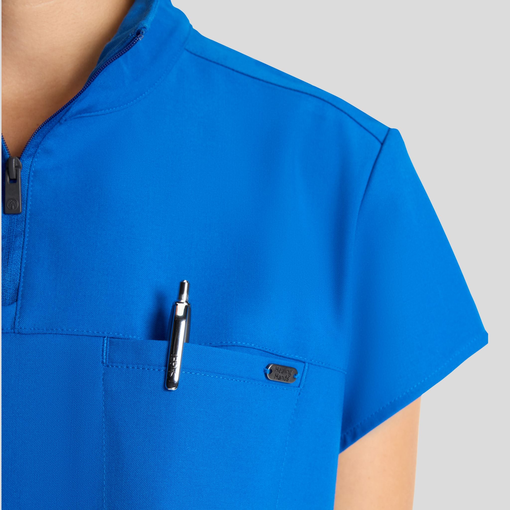 Women's Bella Quarter Zip Scrub Top | Royal