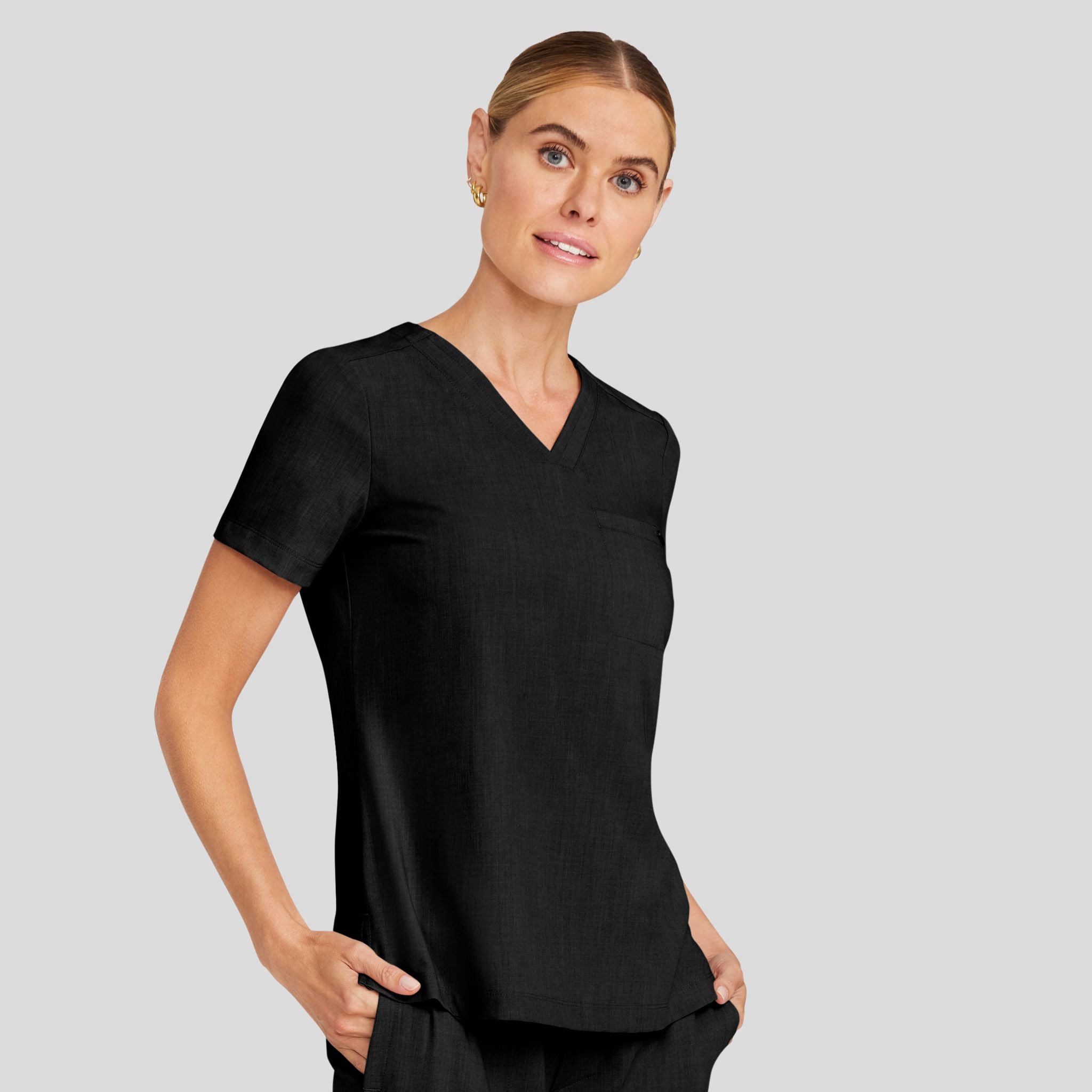 Women's Billie V-Neck Scrub Top | Black