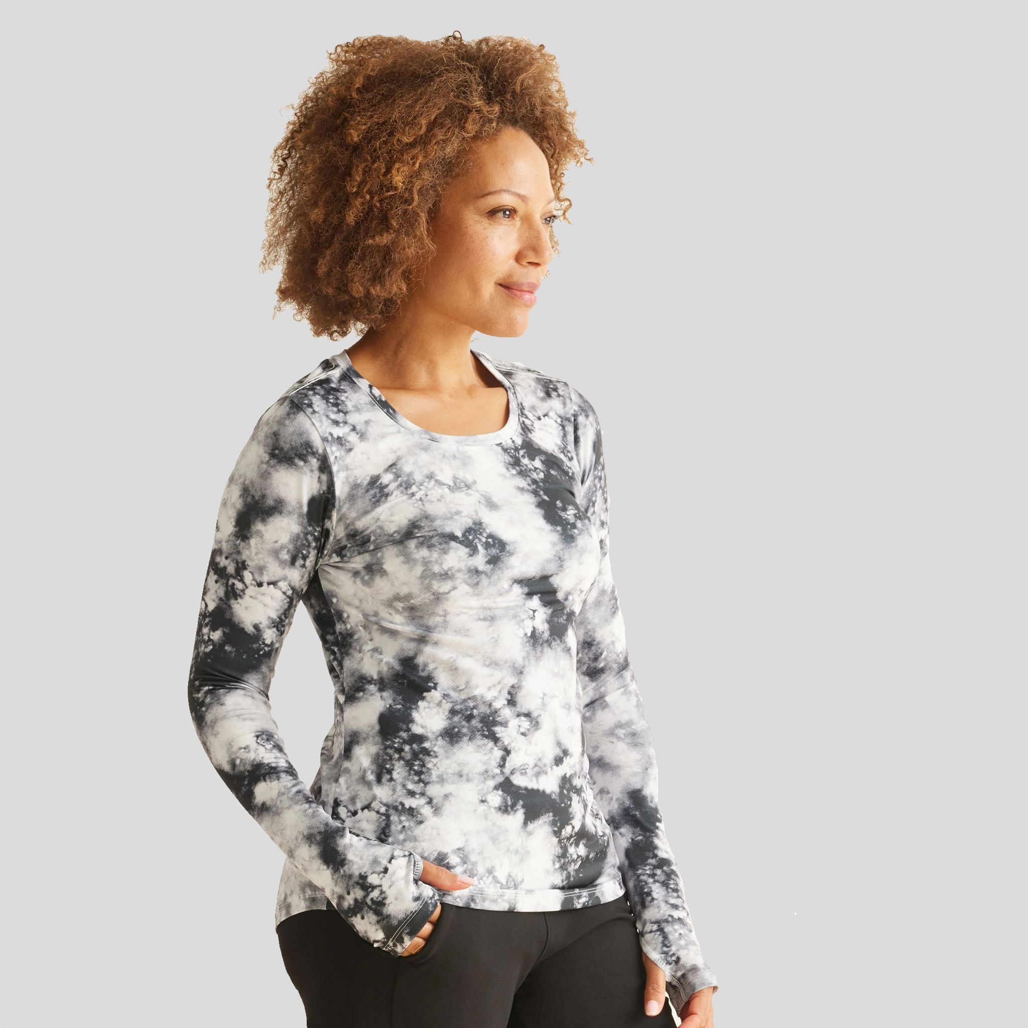 Makayla Long Sleeve Underscrub Tee | Black