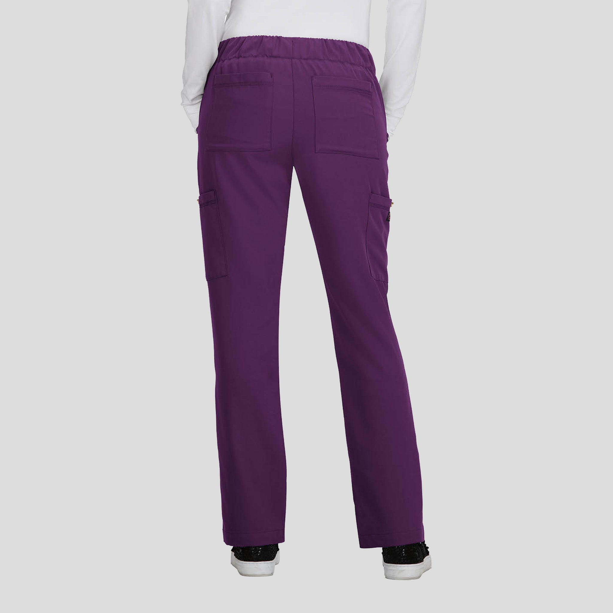 Betsey Johnson Buttercup Women's 6-Pocket Slim Fit Scrub Pants | Eggplant