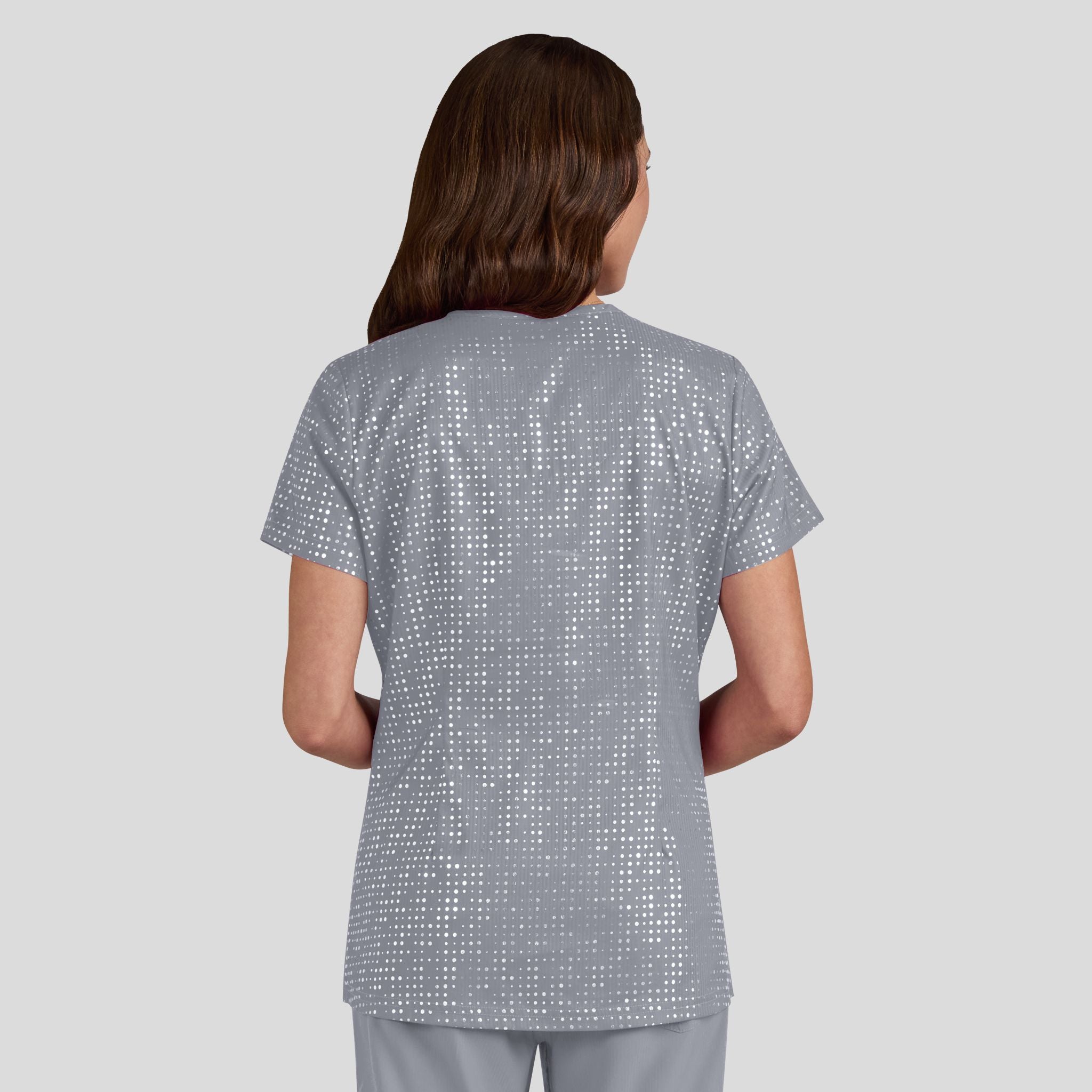 Velora Top | Iridescent Platinum