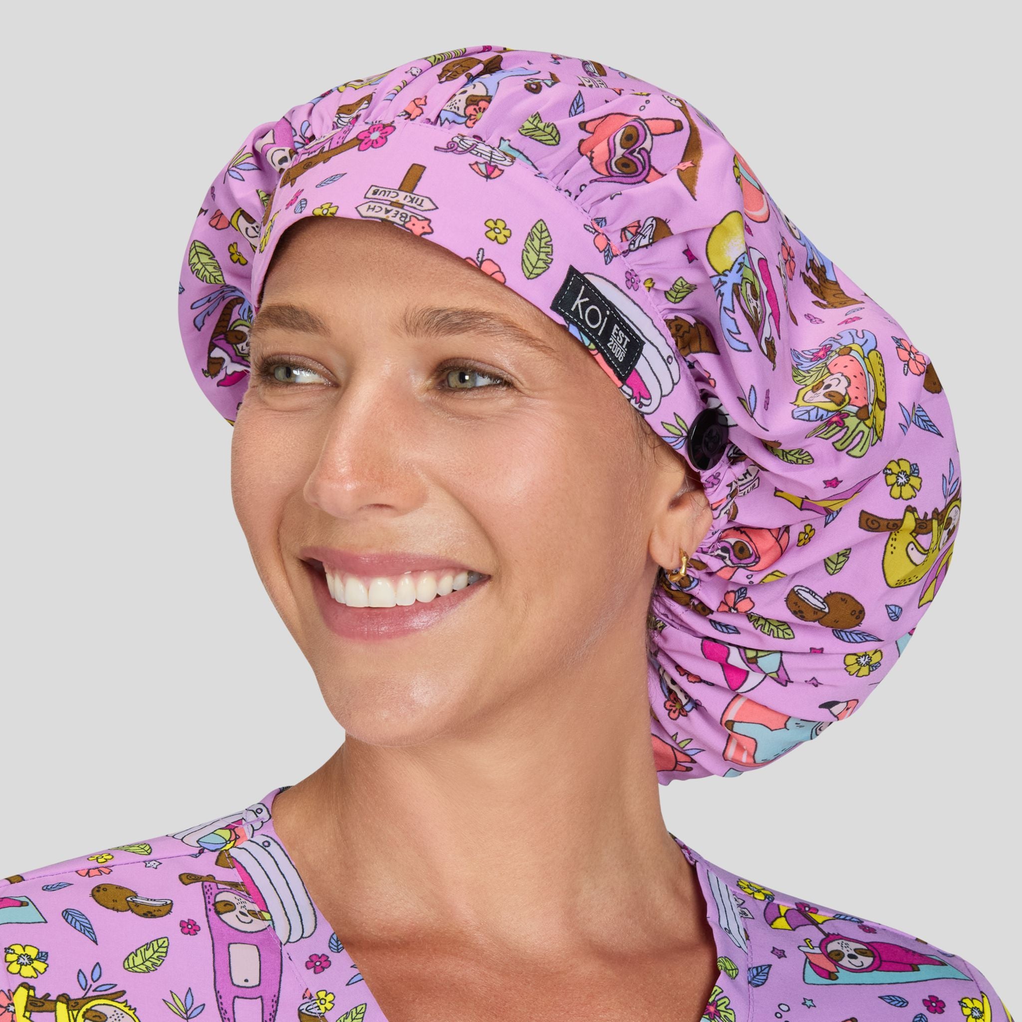 Sloth Bouffant Scrub Cap