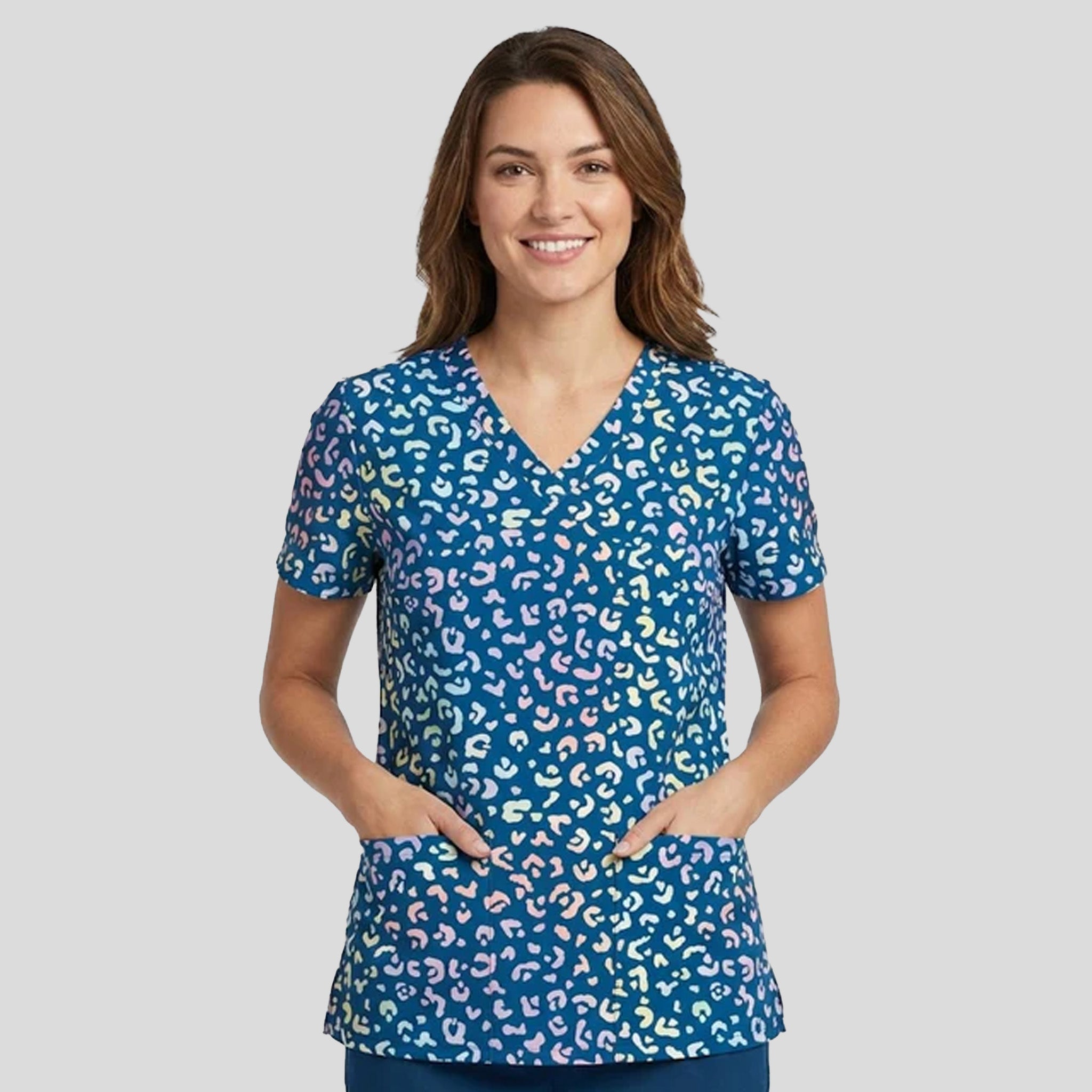 V-Neck Print Top | Magical Cheetah