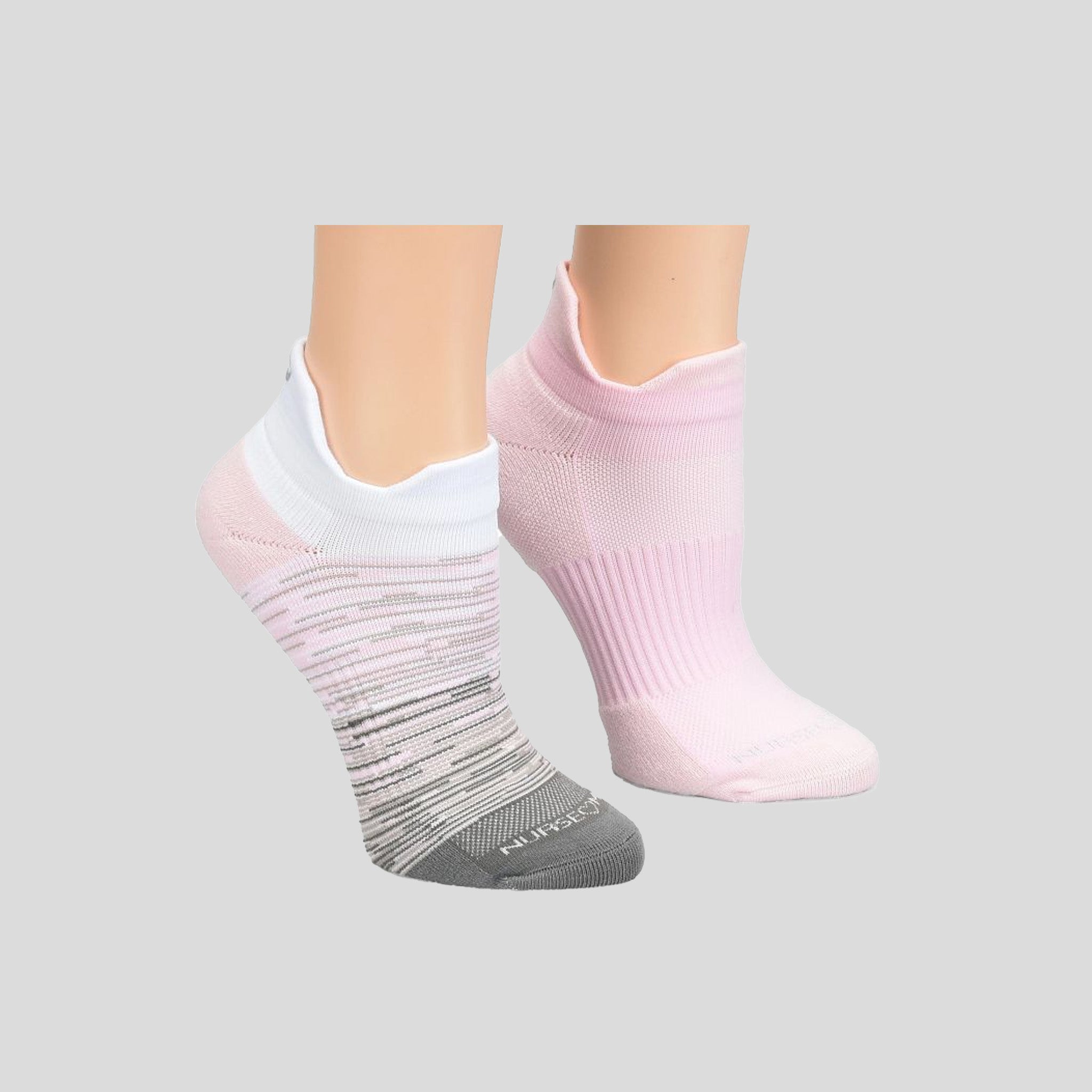 Active Stride Anklets | Pink/Grey