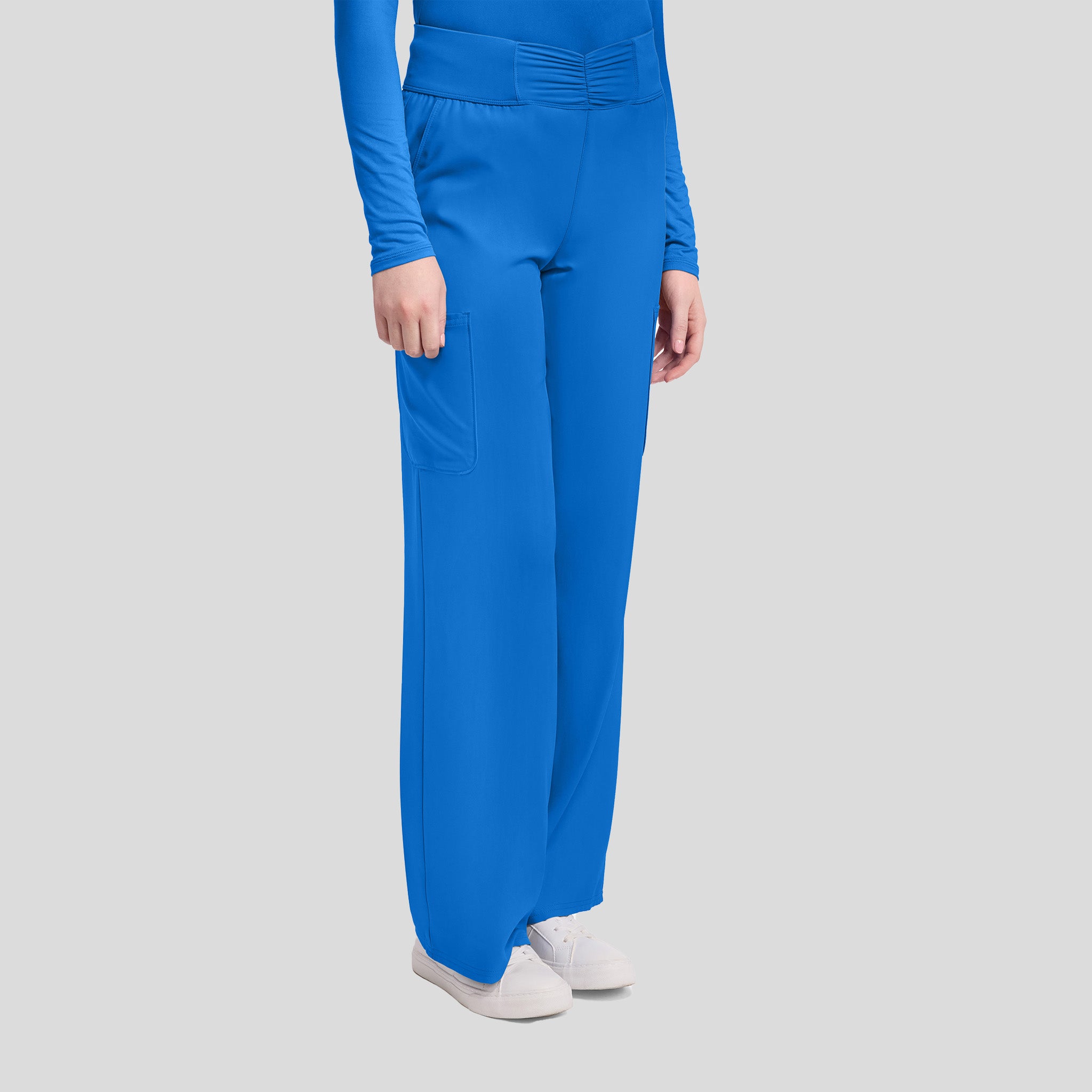 5-Pocket Ruched Wide Leg Scrub Pant | Royal