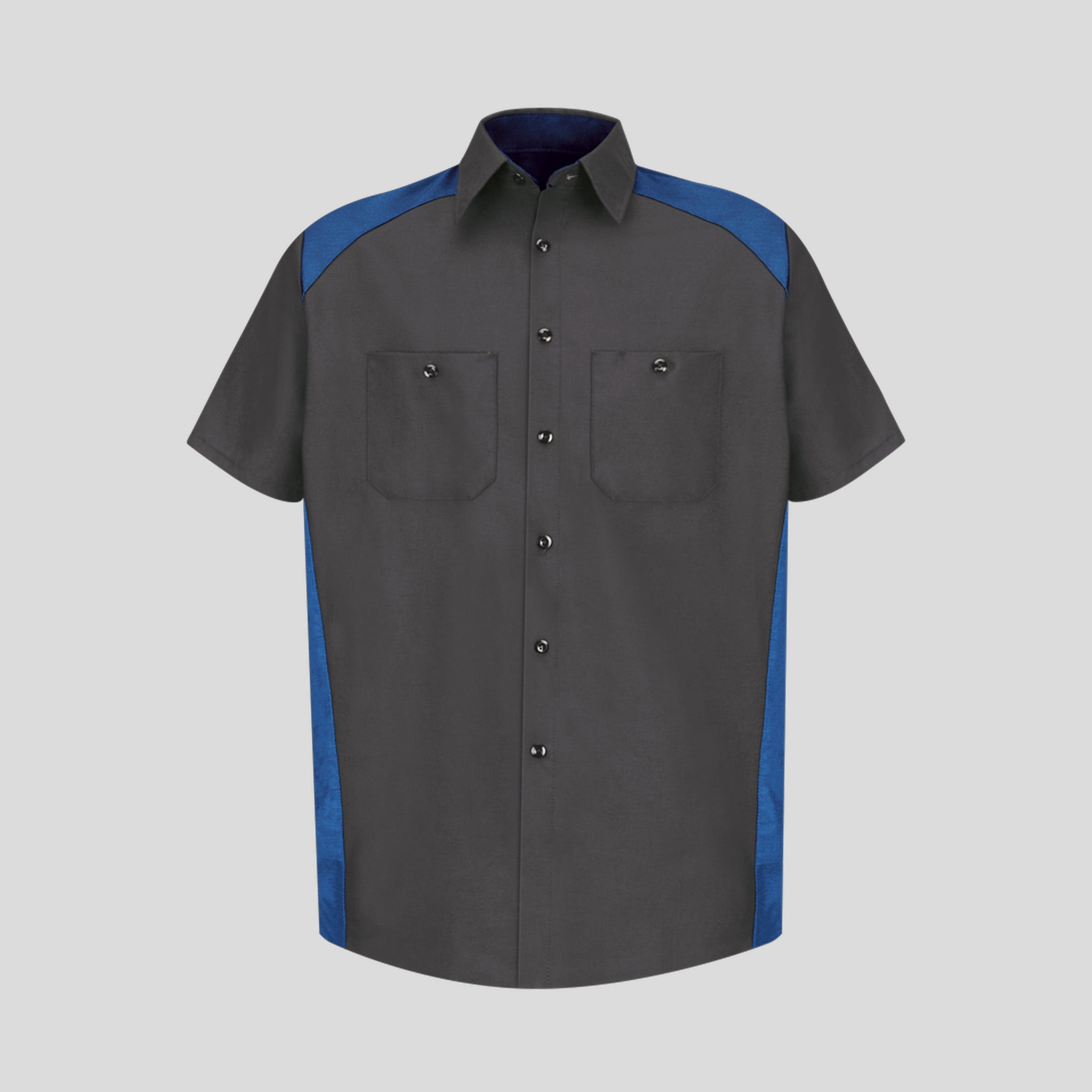 Short Sleeve Motorsports Shirt | Charcoal/Royal Blue