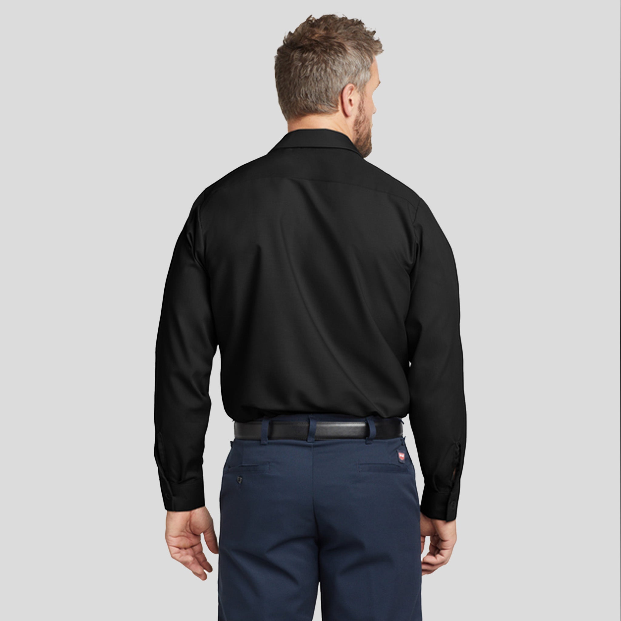 Men's Long Sleeve Industrial Work Shirt | Black