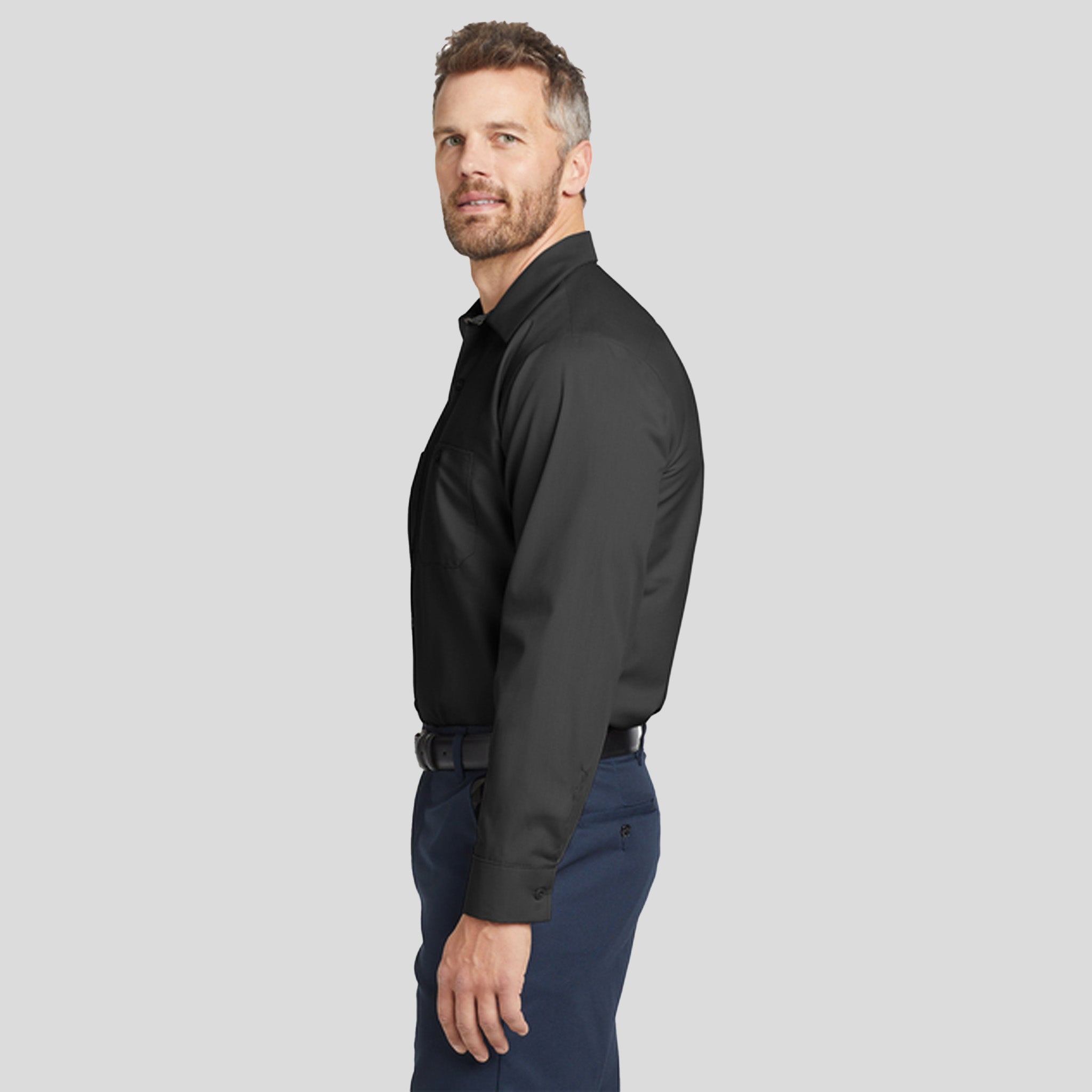 Men's Long Sleeve Industrial Work Shirt | Charcoal