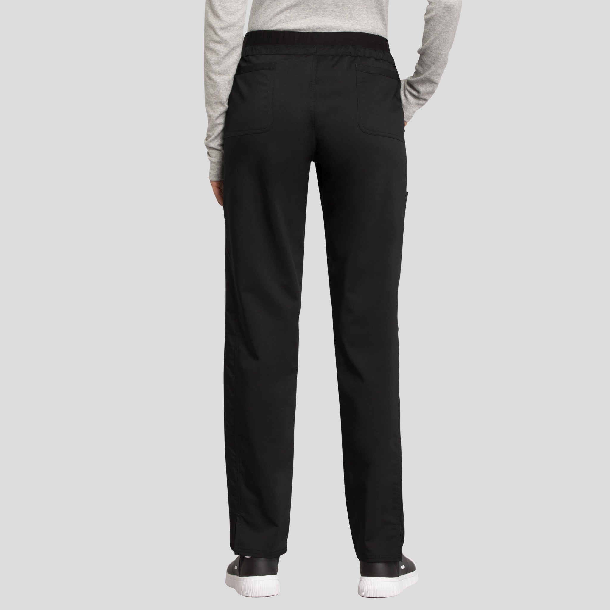Tapered Leg Drawstring Scrub Pant | Black