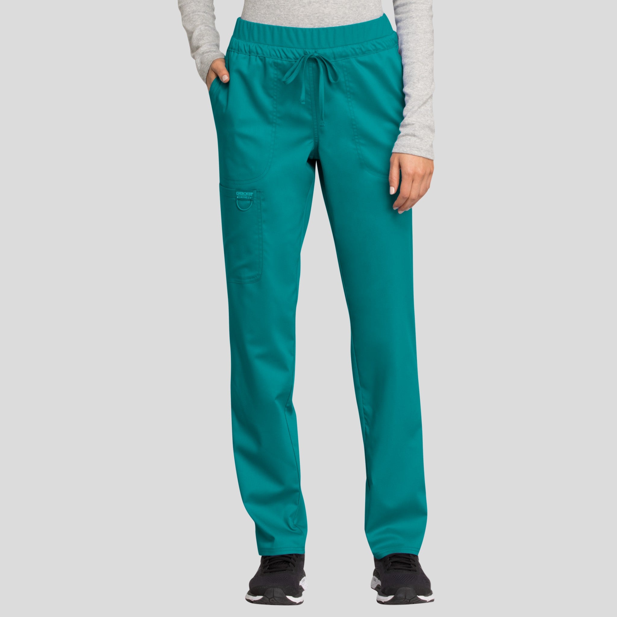 Tapered Leg Drawstring Scrub Pant | Teal