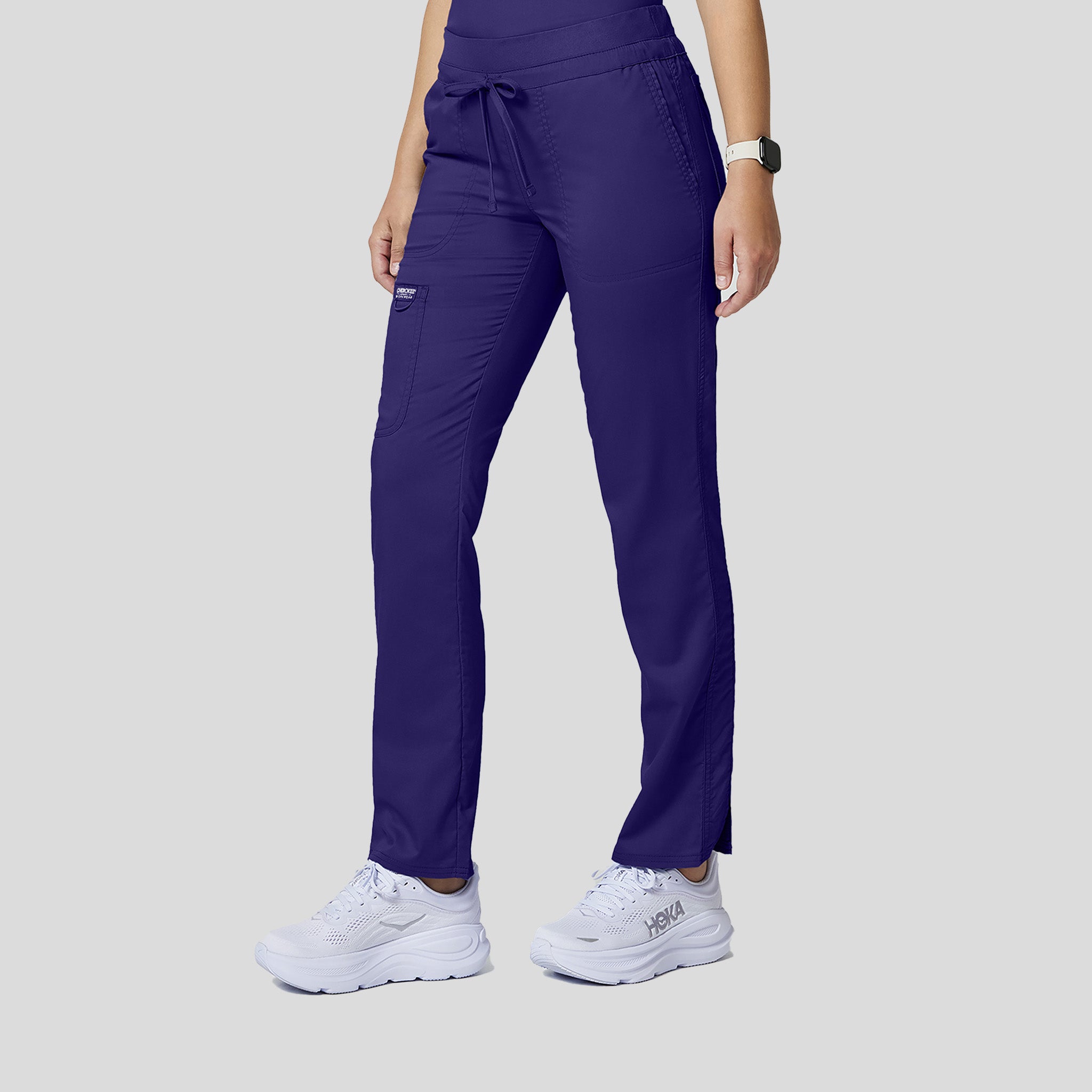 Tapered Leg Drawstring Scrub Pant | Grape