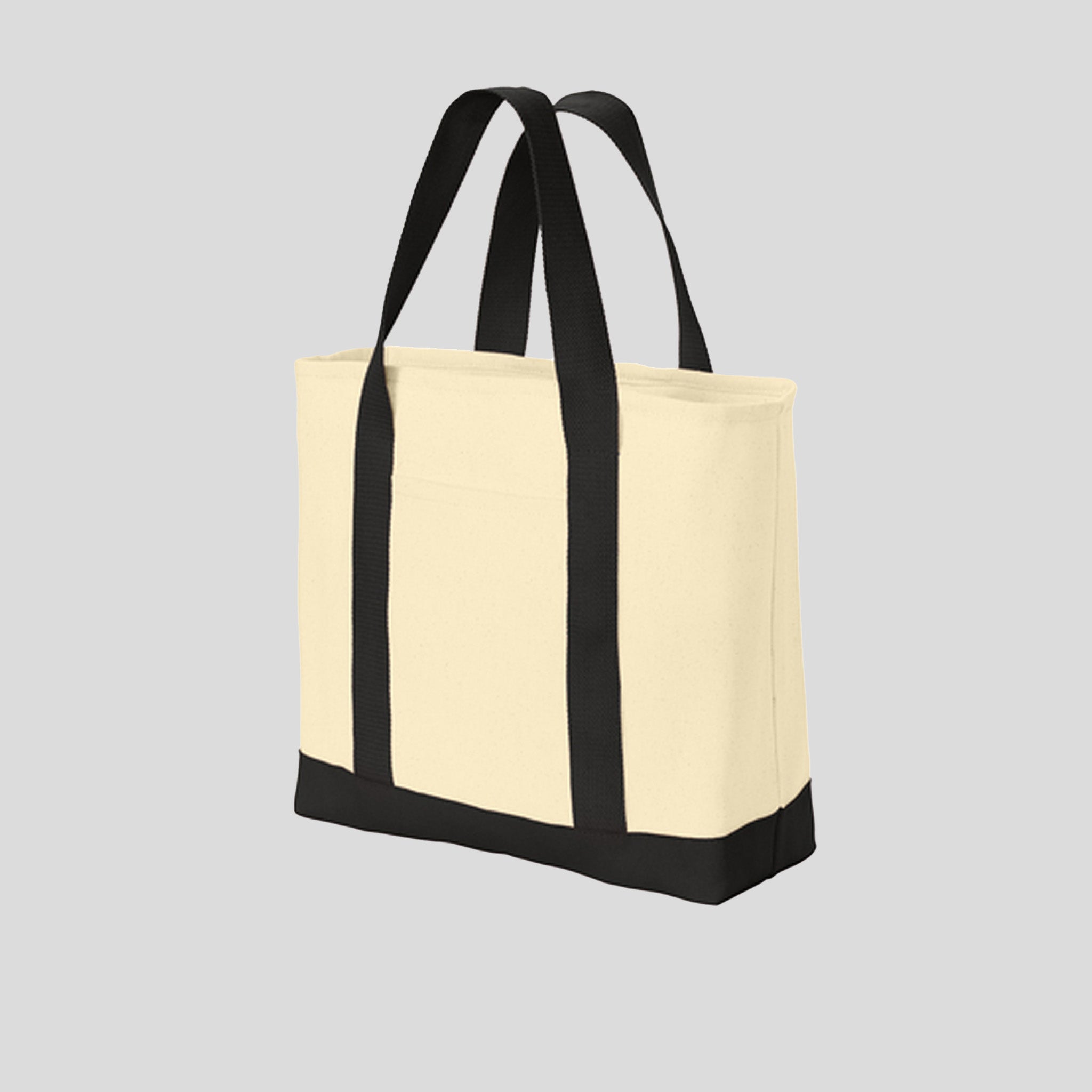 Ideal Twill Two-Tone Shopping Tote | Natural/Black
