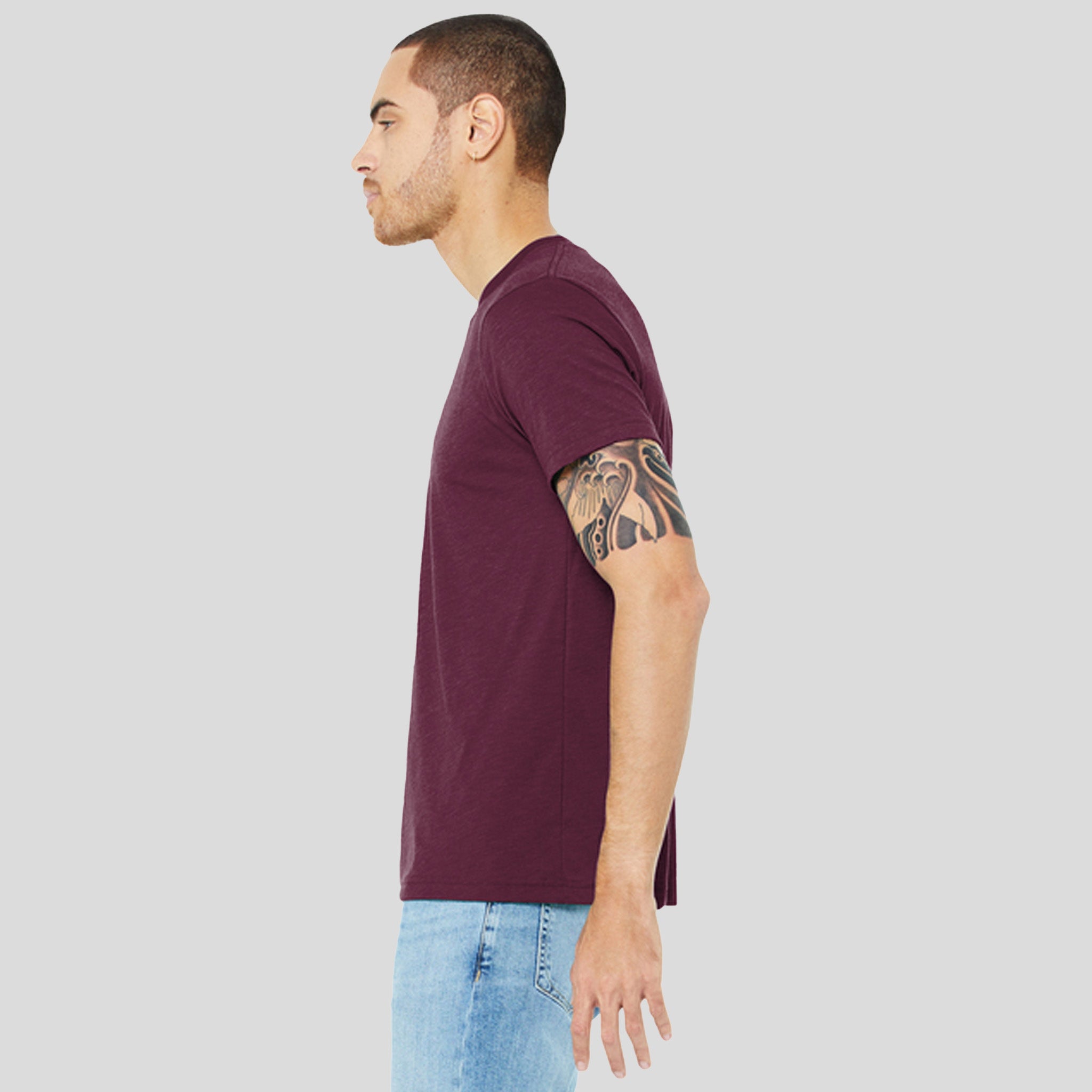 Unisex Triblend Short Sleeve Tee | Solid Maroon Triblend