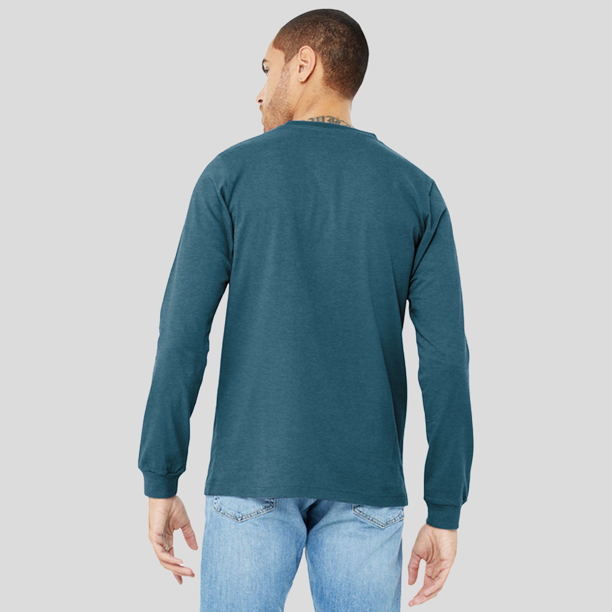 Unisex Heather CVC Long Sleeve Tee | Heather Deep Teal