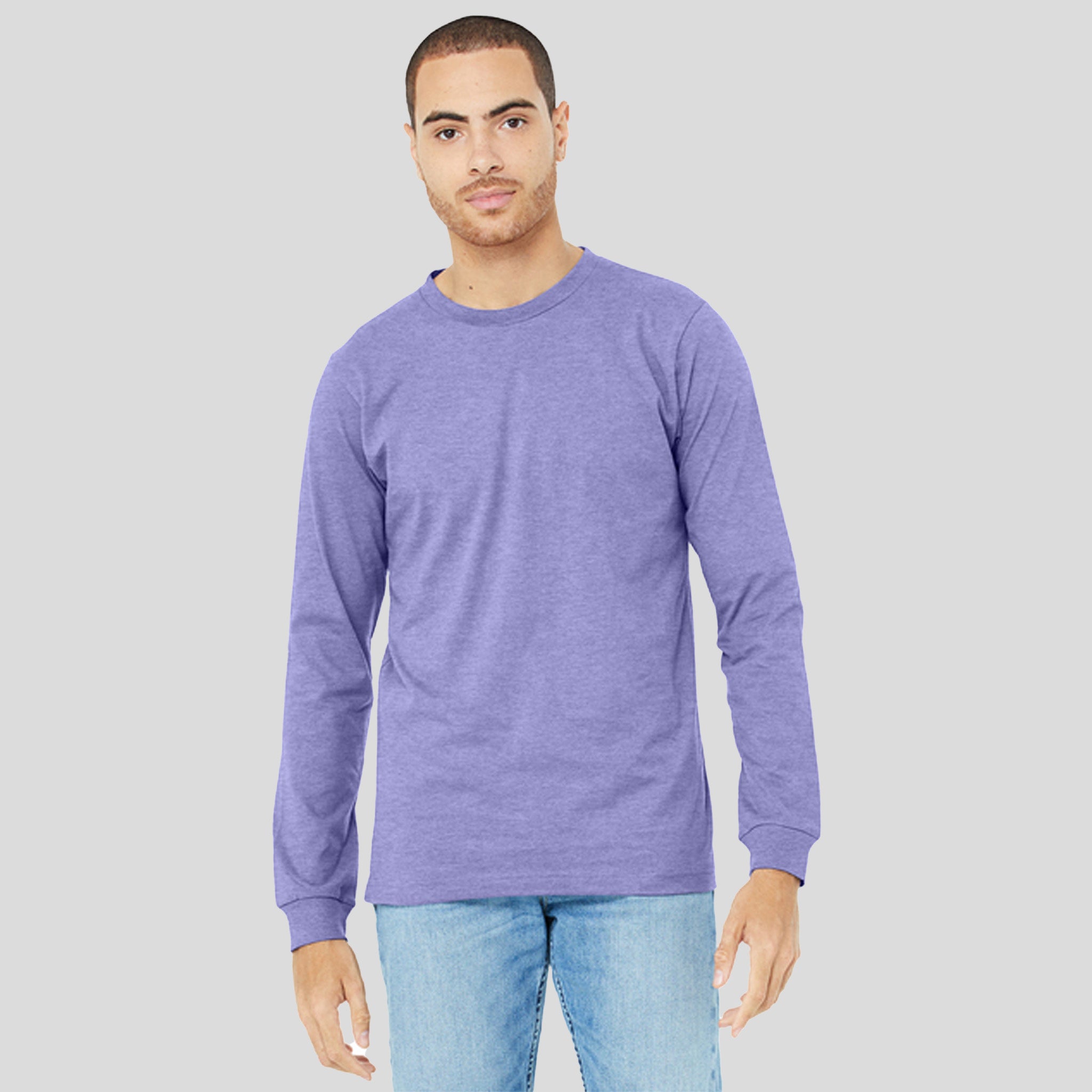 Unisex Heather CVC Long Sleeve Tee | Heather Dark Lavender