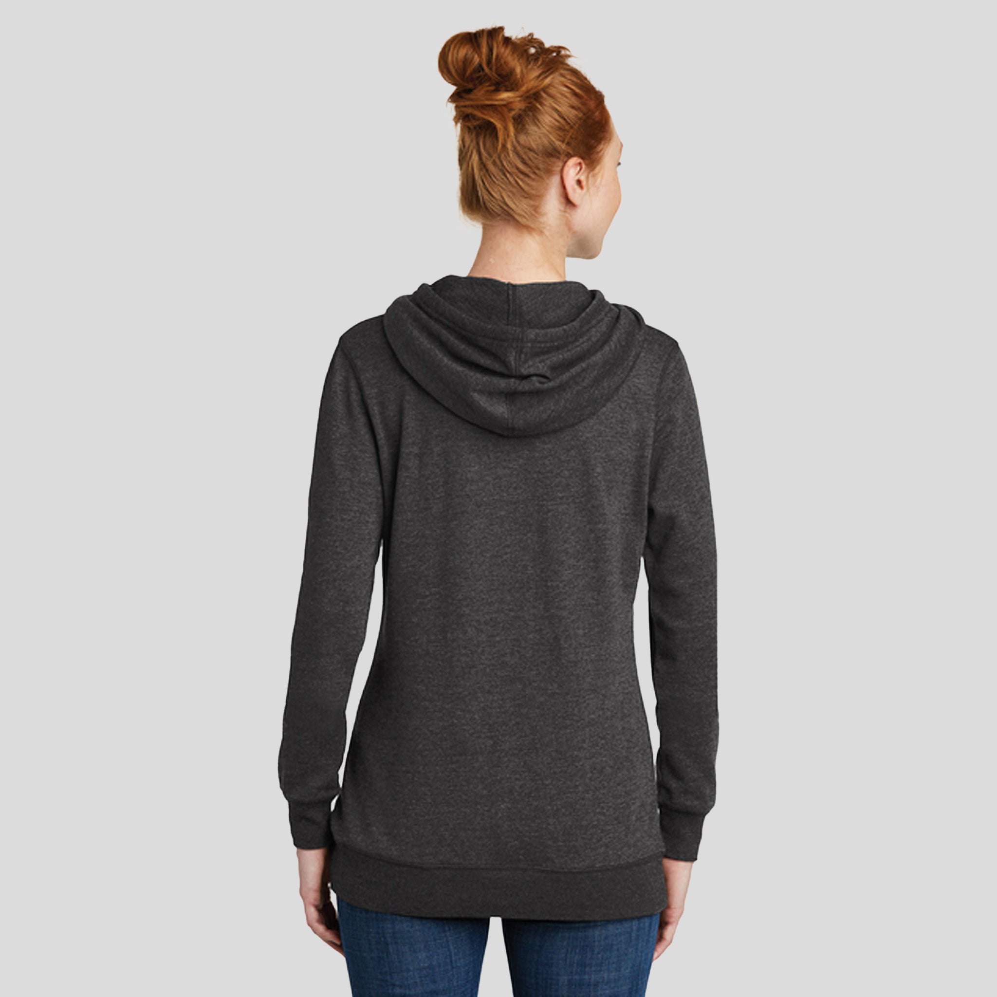 Womenβs Lightweight Fleece Hoodie | Heathered Black