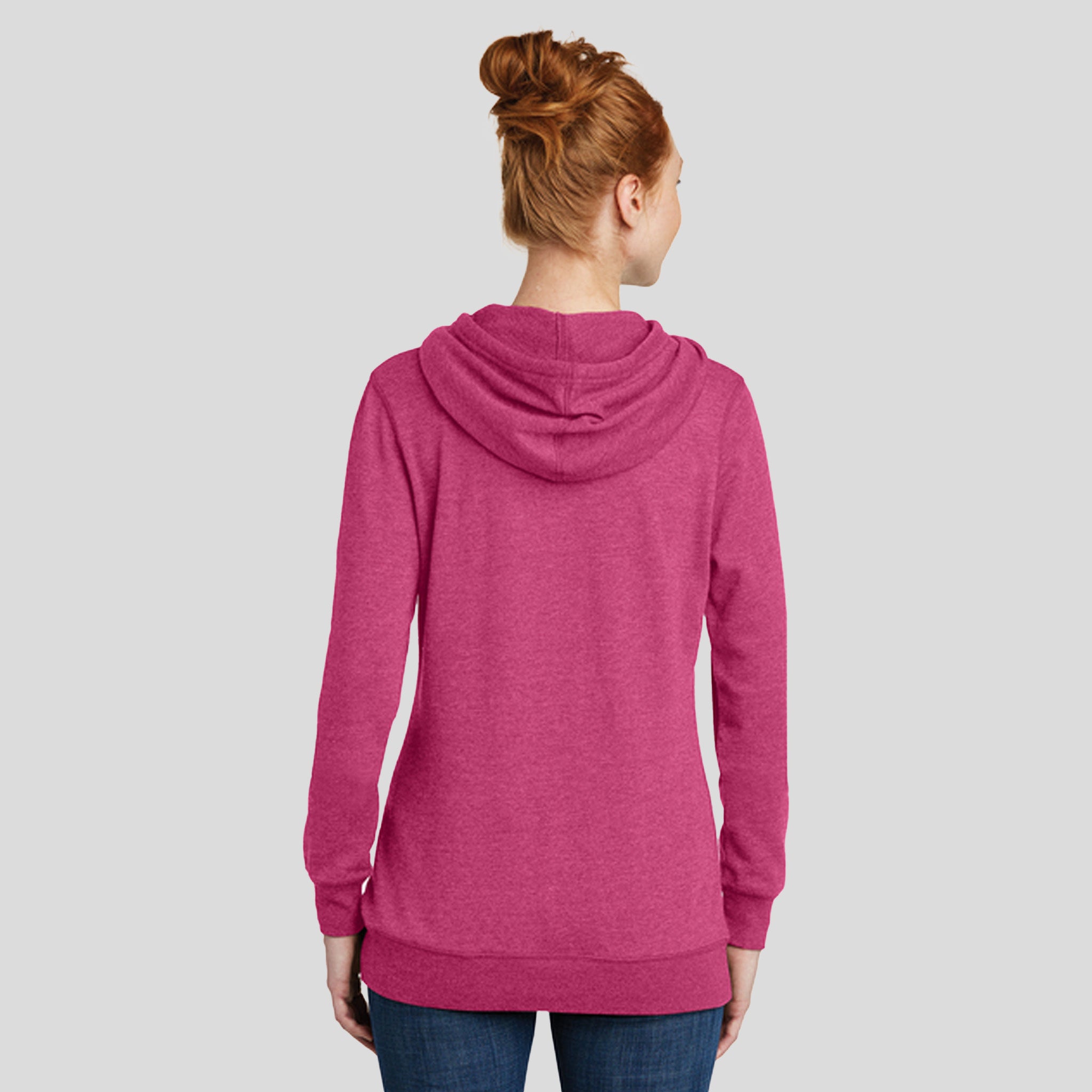 Womenβs Lightweight Fleece Hoodie | Heathered Pink Azalea