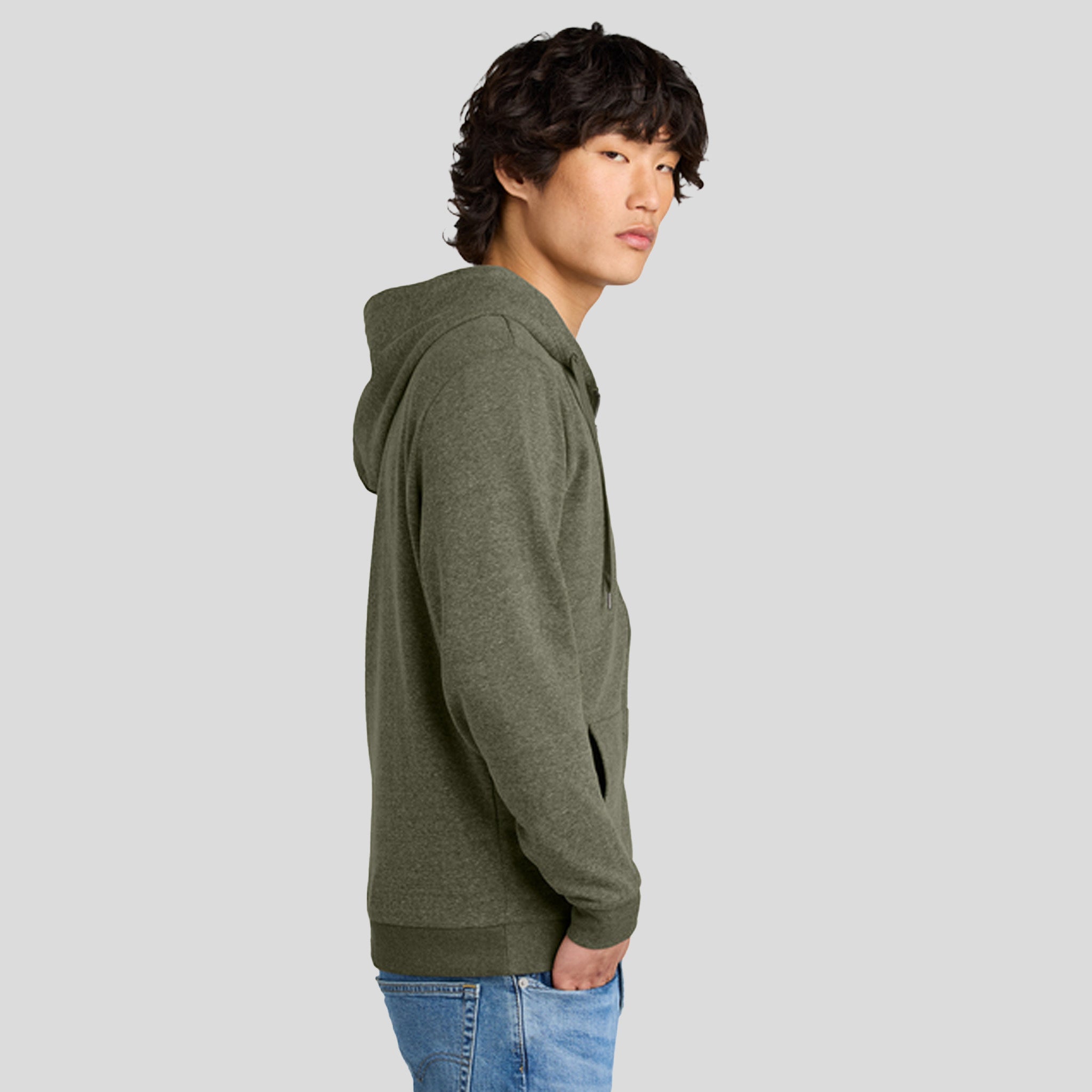 Perfect Triยฎ Fleece Full-Zip Hoodie | Military Green Frost