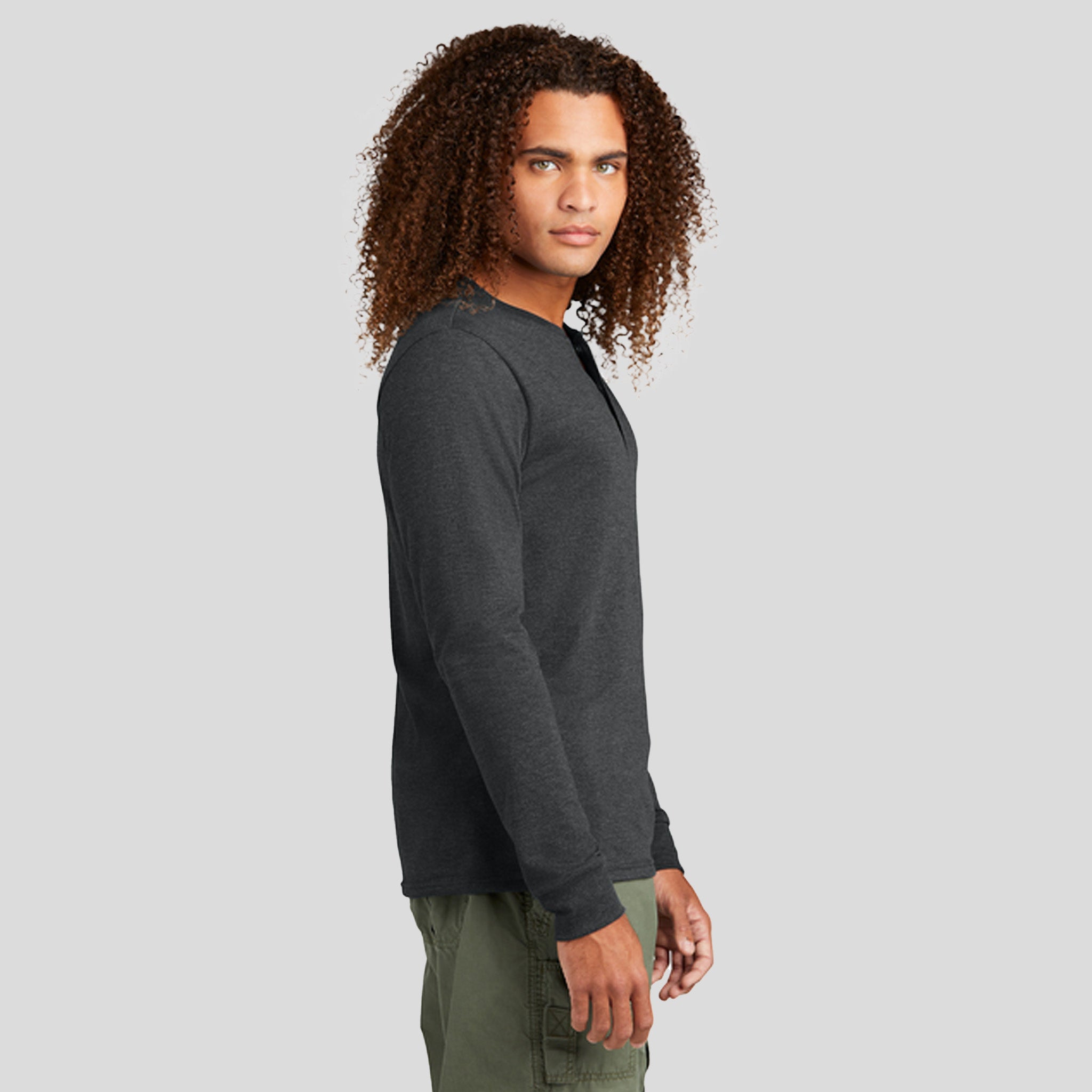 Perfect Triยฎ Long Sleeve Henley | Black Frost