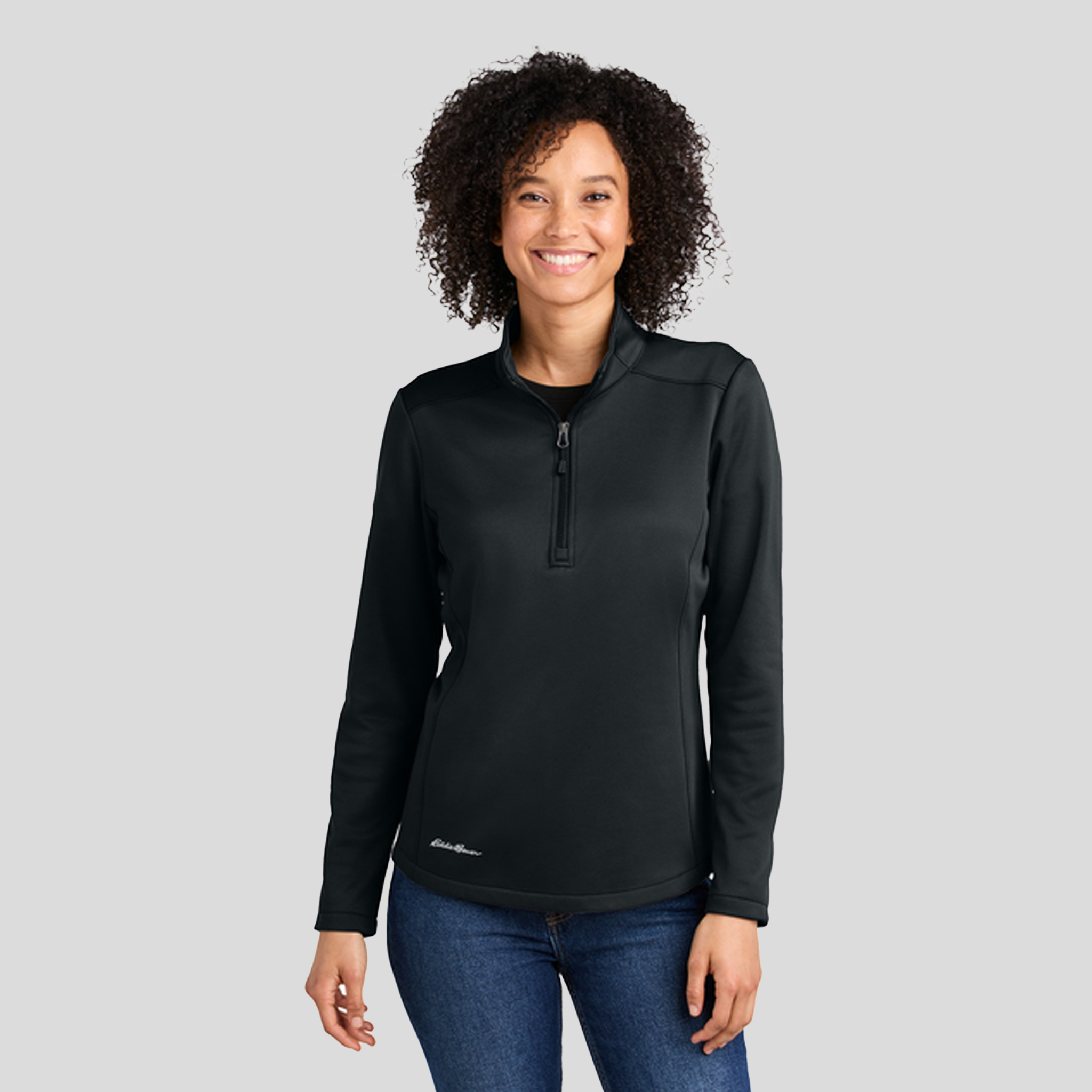 Womenβs Smooth Mid Layer Fleece 1/2-Zip | Black