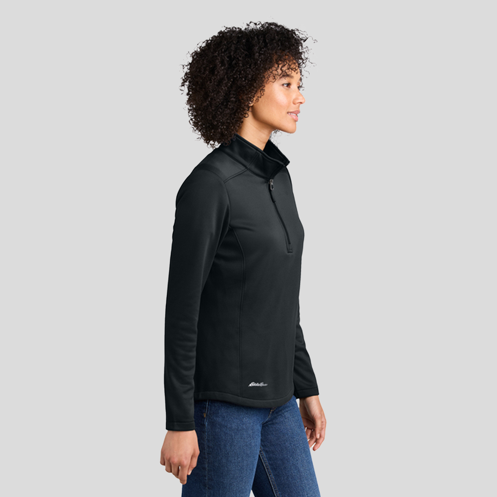 Womenβs Smooth Mid Layer Fleece 1/2-Zip | Black