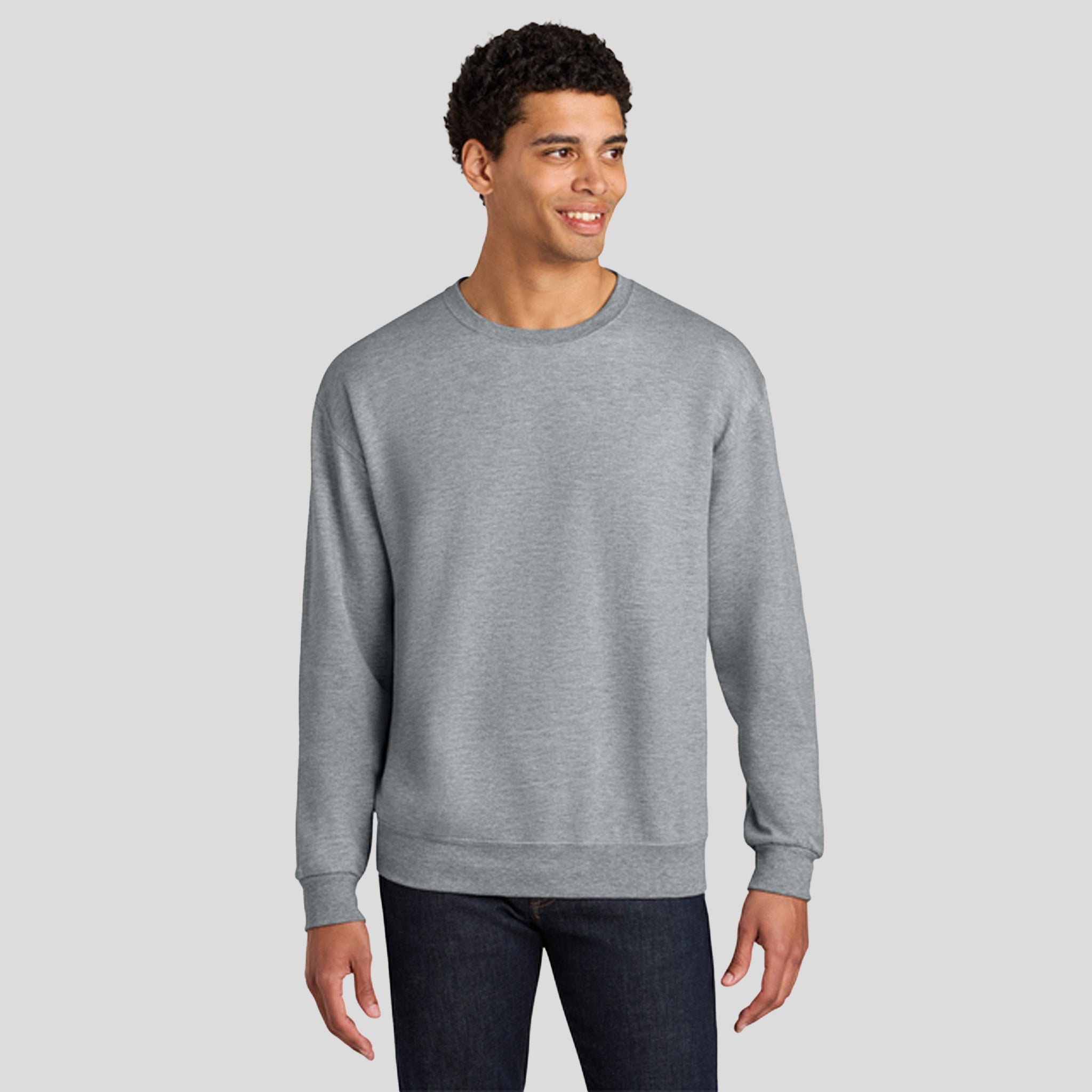 Ultimateβ’ Unisex CVC Ring Spun Crewneck Sweatshirt | Athletic Heather